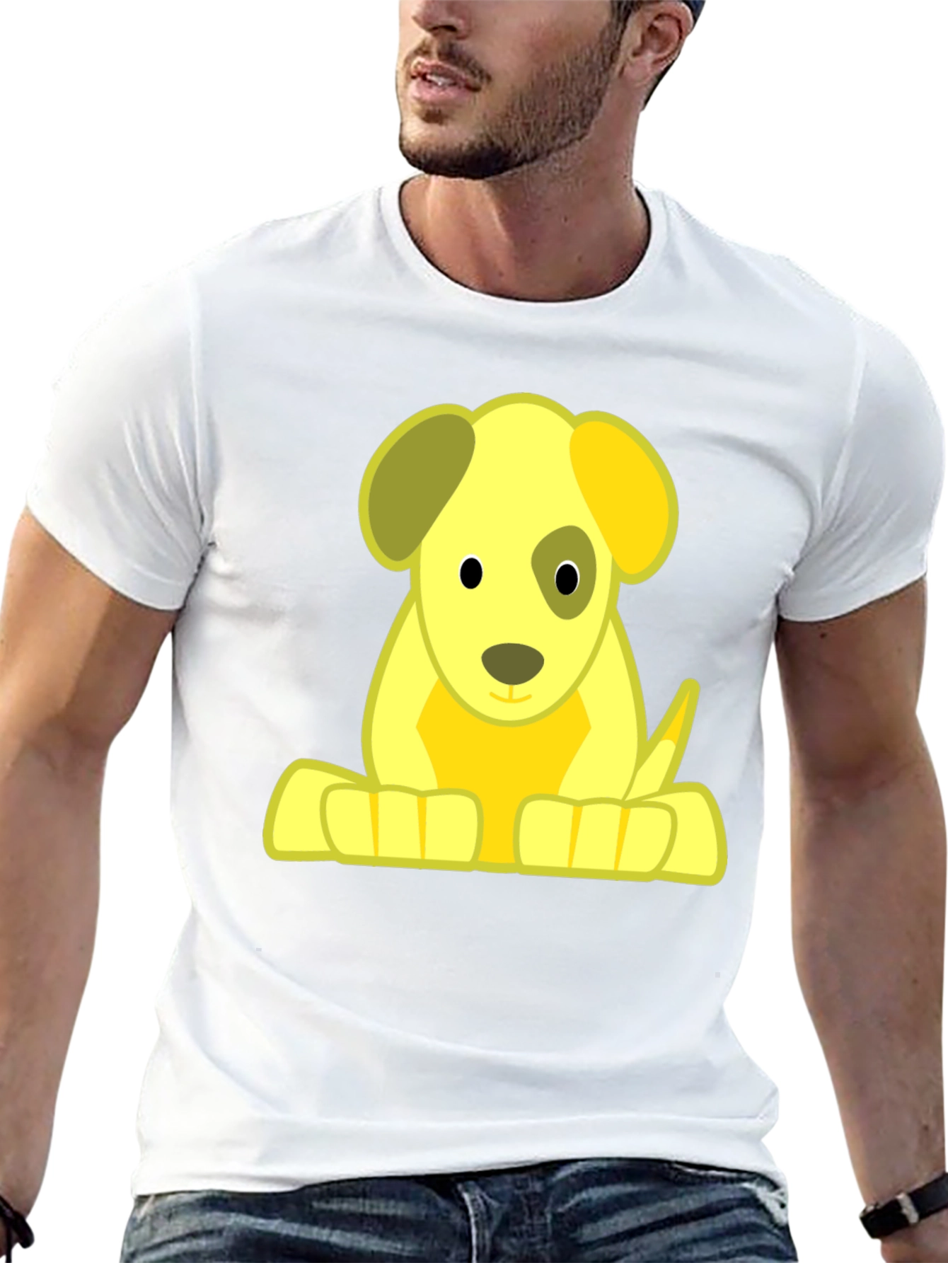 Cute Puppy Graphic Tee - Soft Black T-Shirt