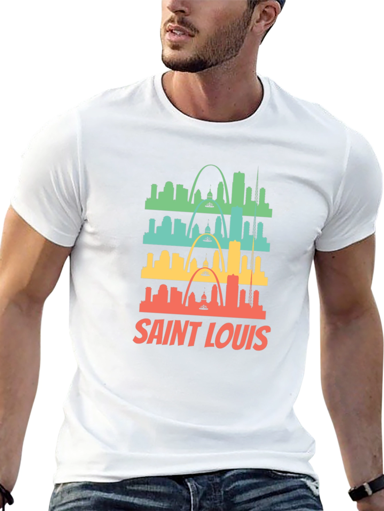 Saint Louis Skyline Graphic Tee - Retro Style