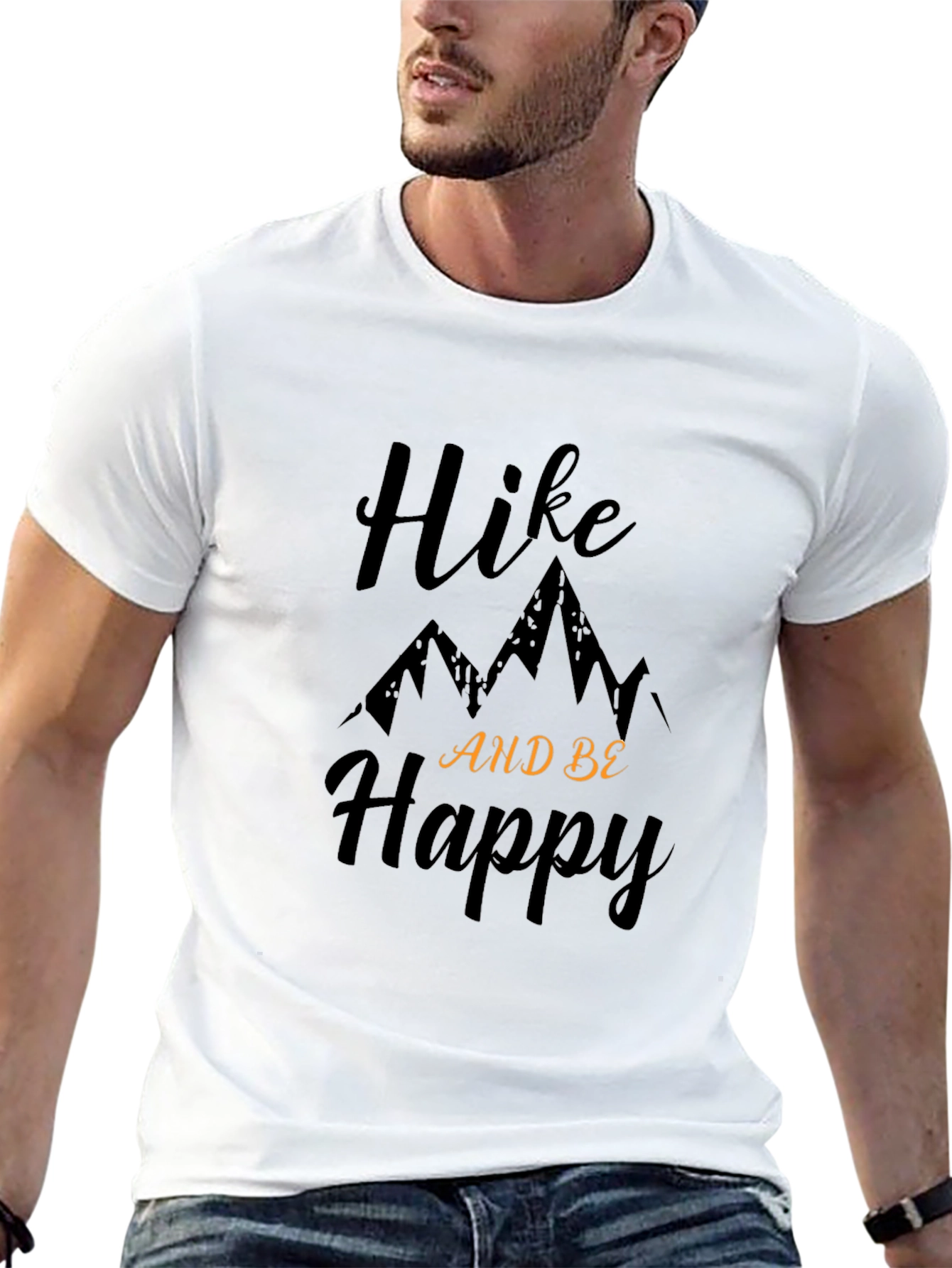Hike and Be Happy Graphic Tee - Black