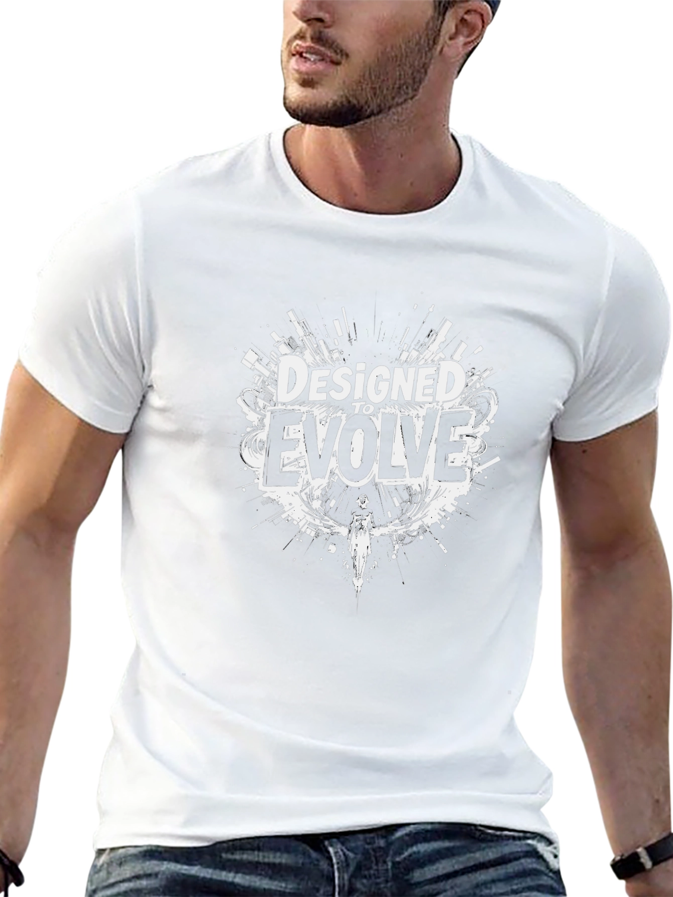 Designed to Evolve Black Graphic T-Shirt
