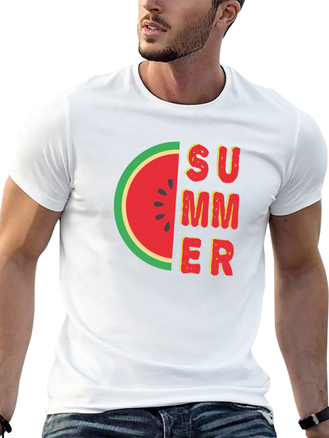 Summer Watermelon Graphic Tee - Black