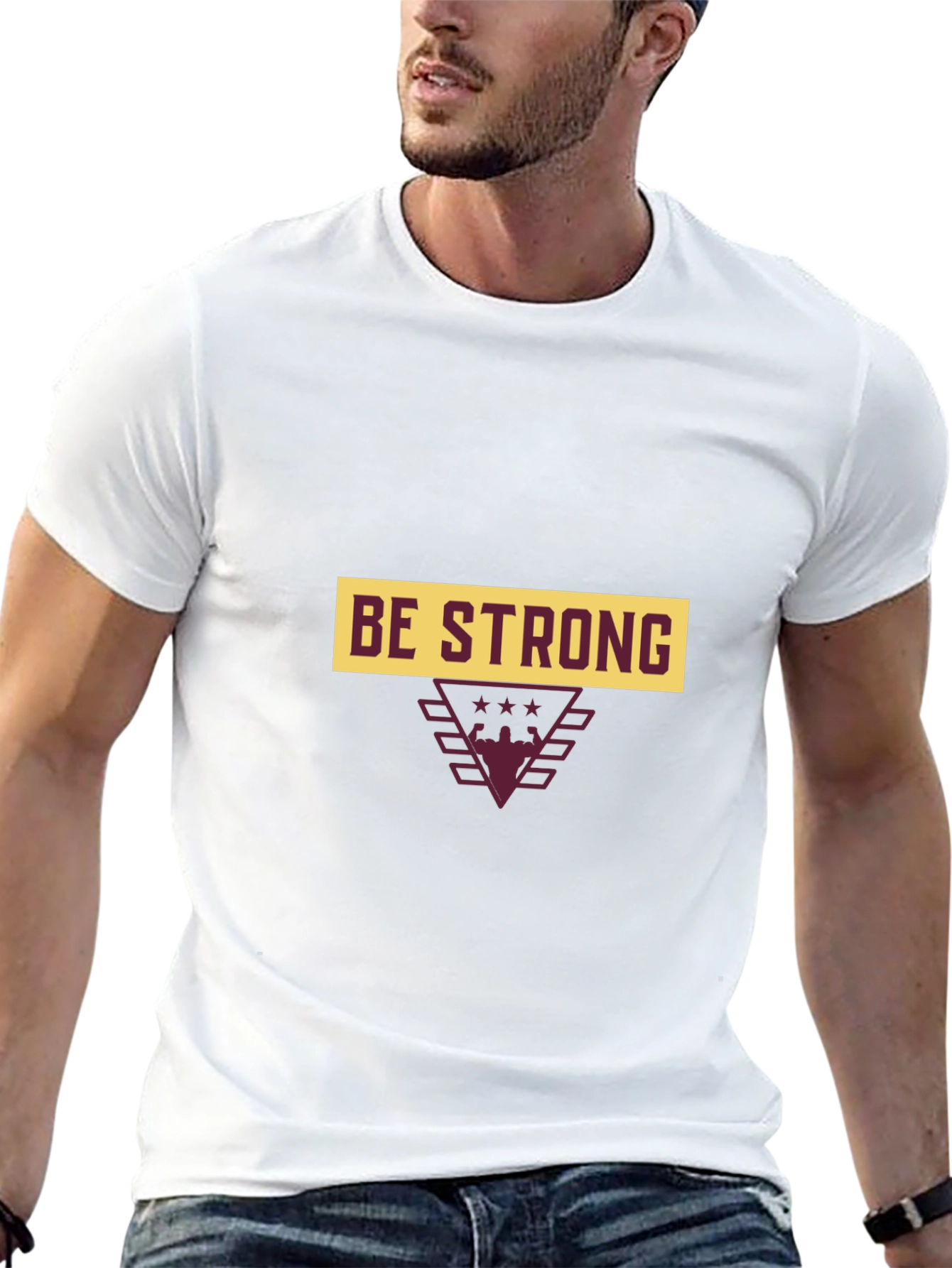 Be Strong Graphic Tee - Black Cotton