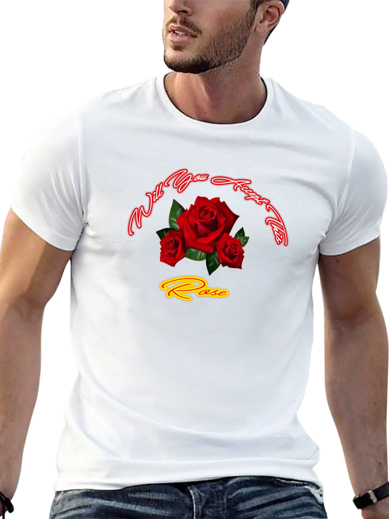 Will You Accept This Rose Black T-Shirt