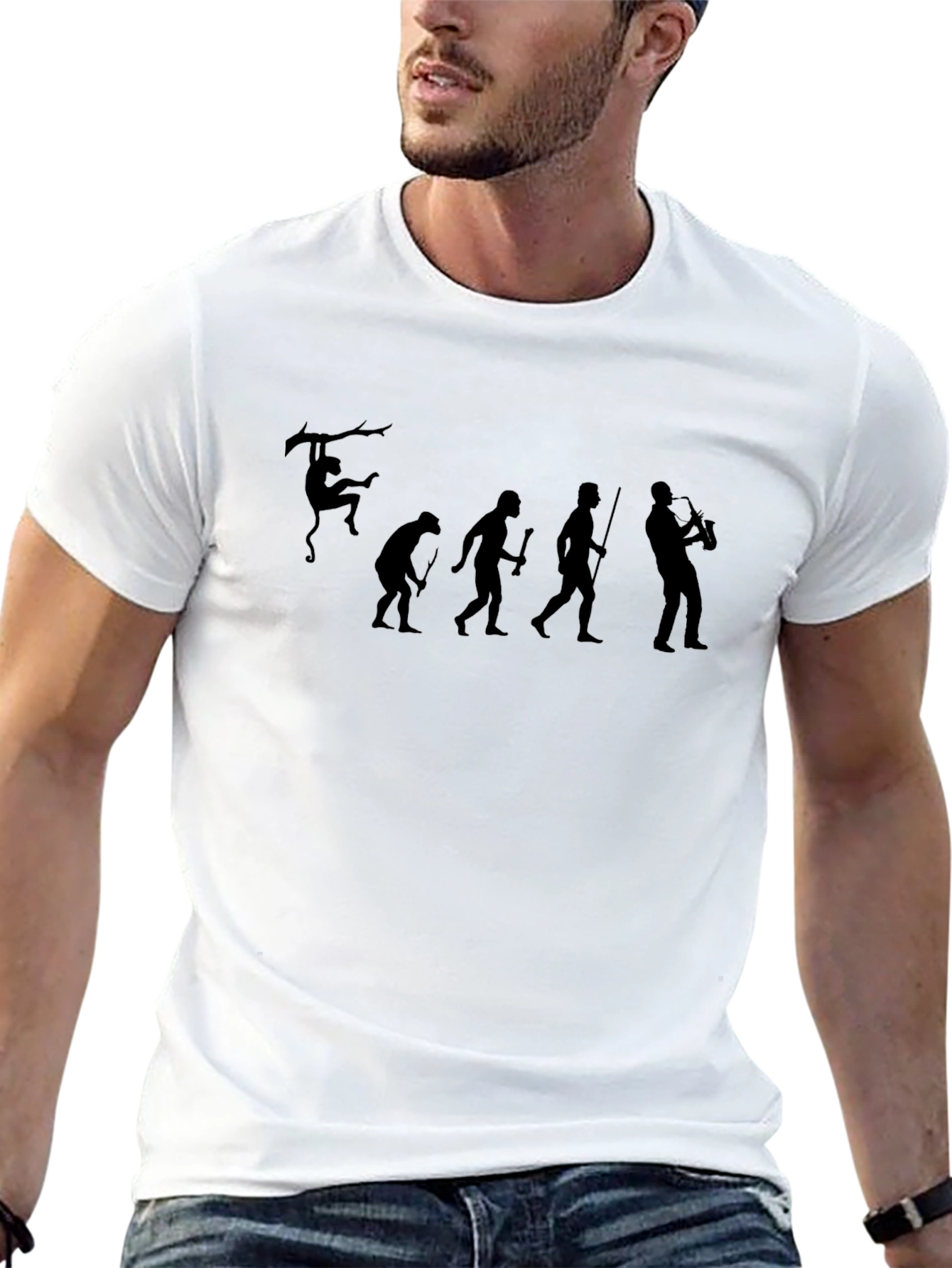 Evolution of Saxophone Player Funny T-Shirt
