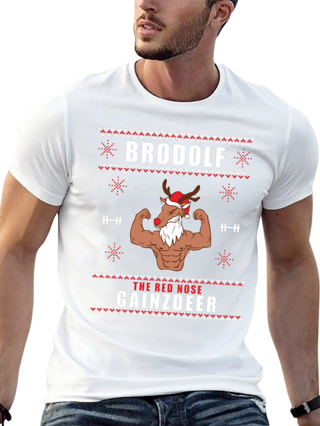 Brodolf Gainzdeer Ugly Christmas T-Shirt