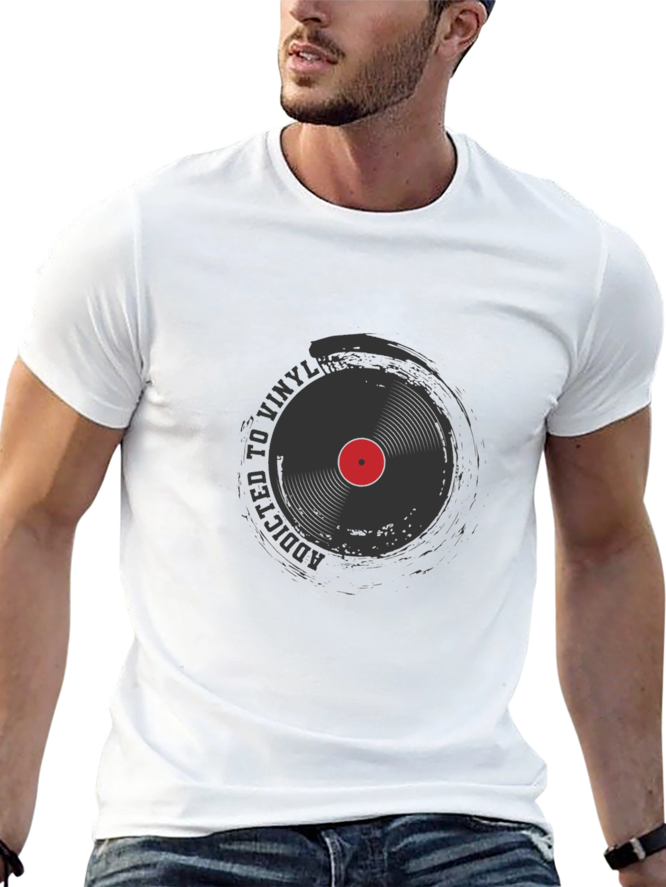 Addicted to Vinyl Record Black T-Shirt
