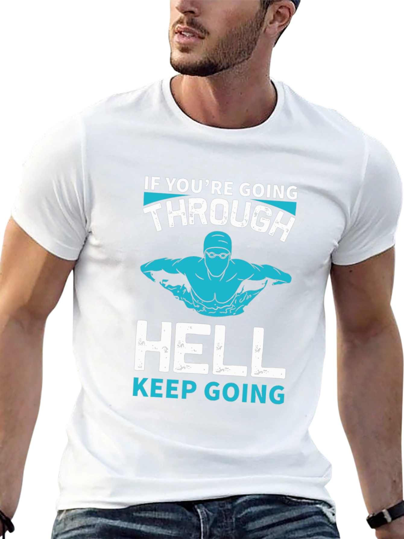 Swim Through Hell T-Shirt - Motivational Tee
