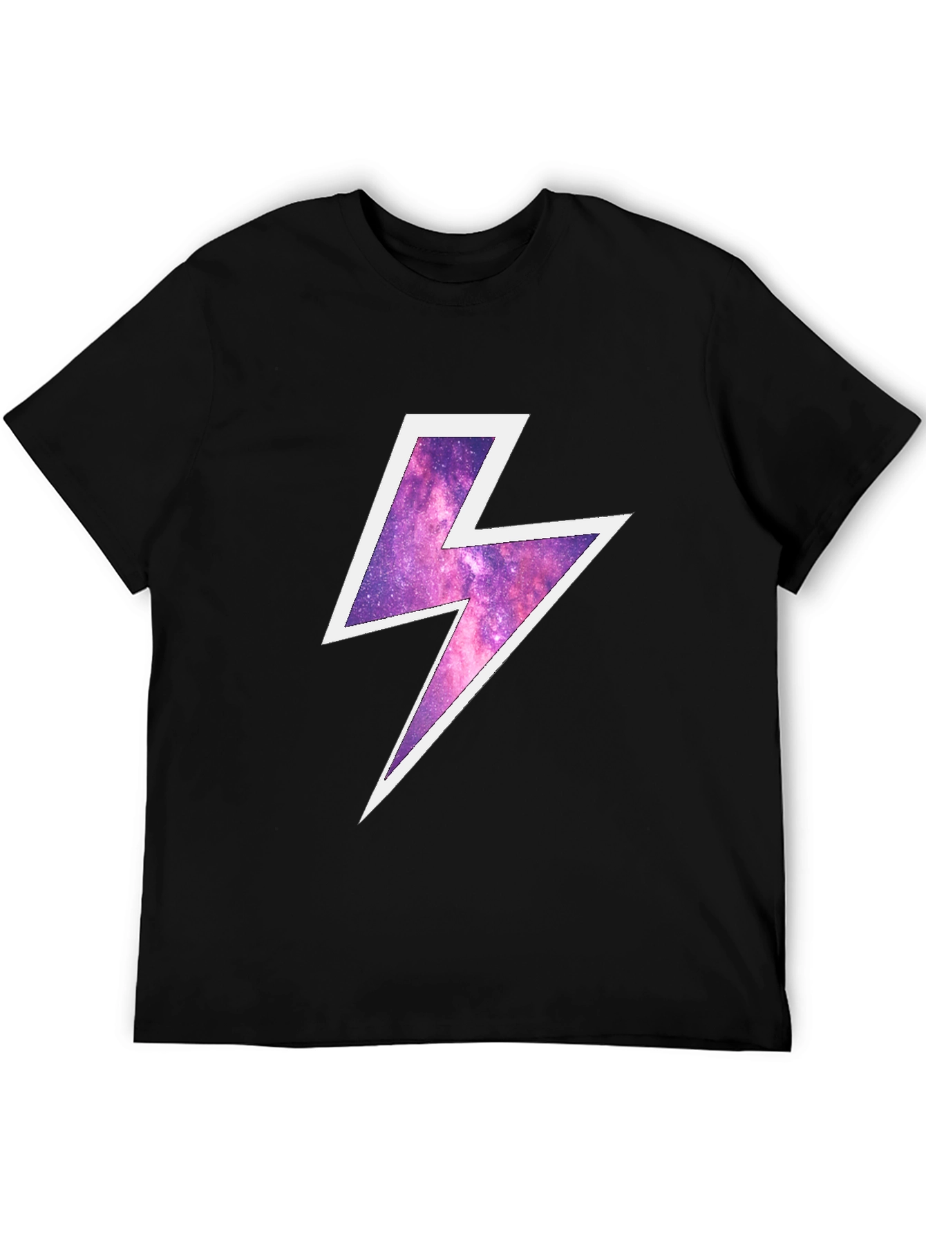 Cosmic Lightning Bolt Black T-Shirt