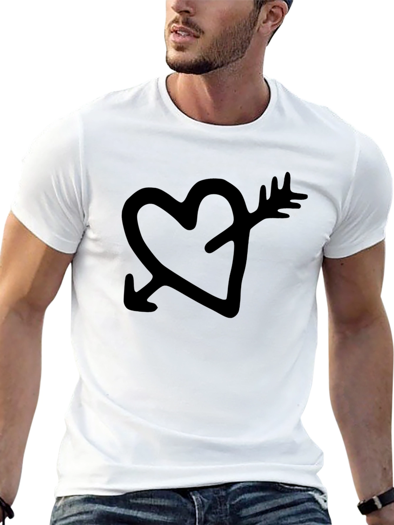 Heart Arrow Graphic Tee - Black