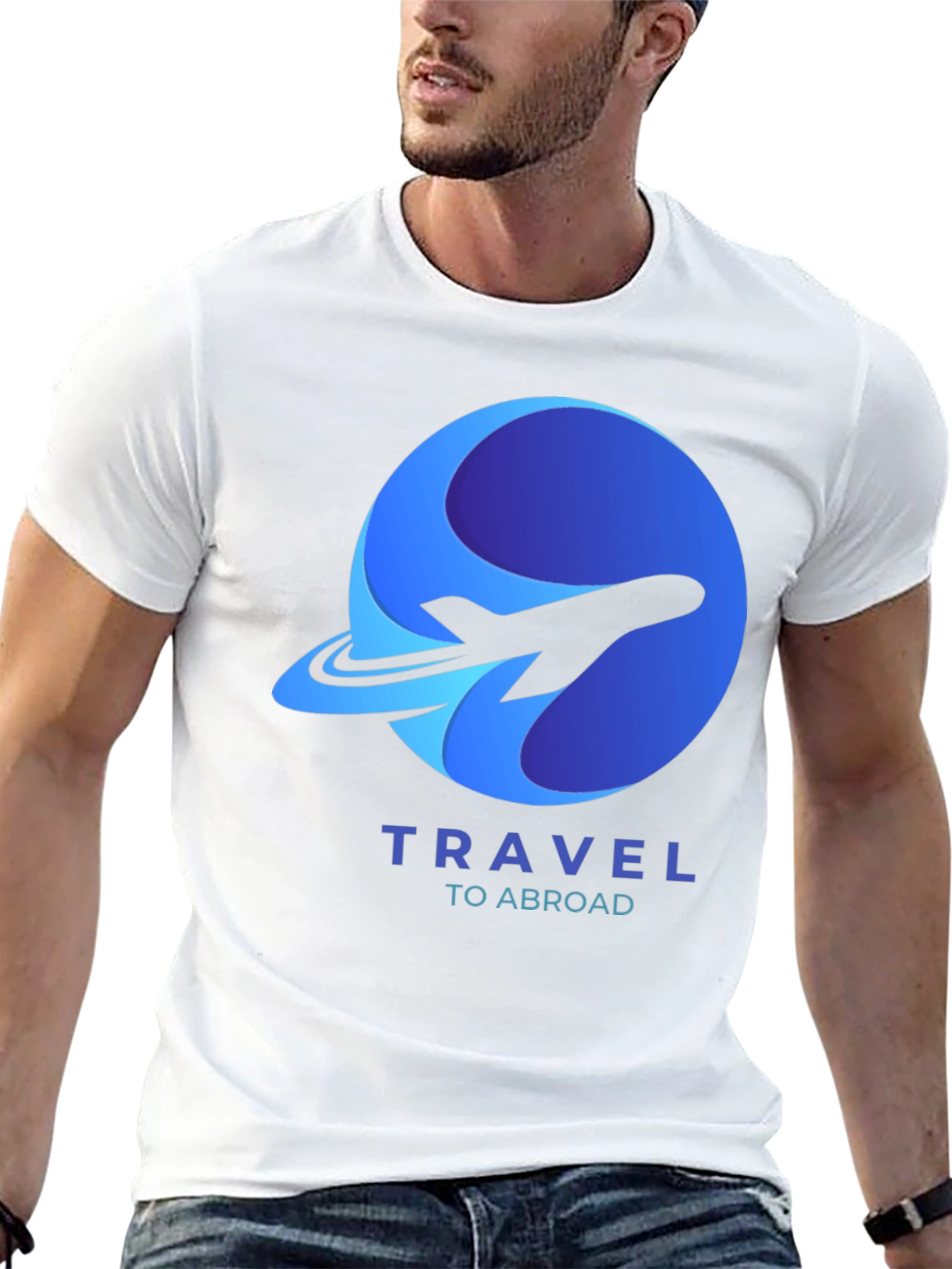 Travel Abroad T-Shirt - Airplane Logo Graphic Tee