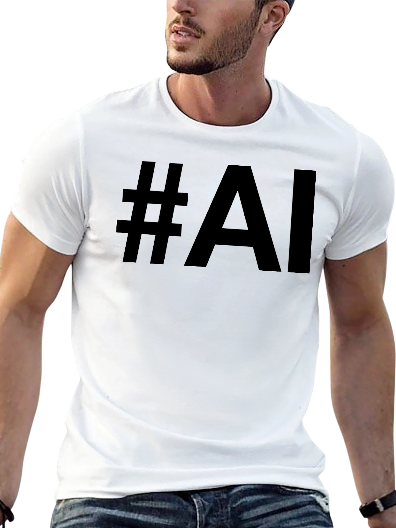 #AI Graphic Tee - Modern Black T-Shirt