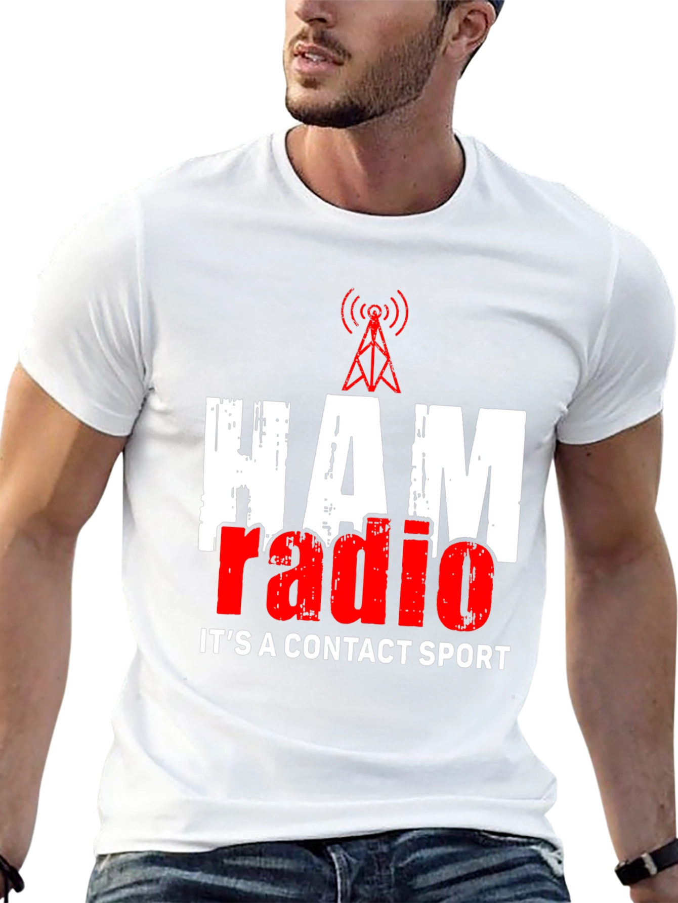 HAM Radio Contact Sport Black T-Shirt