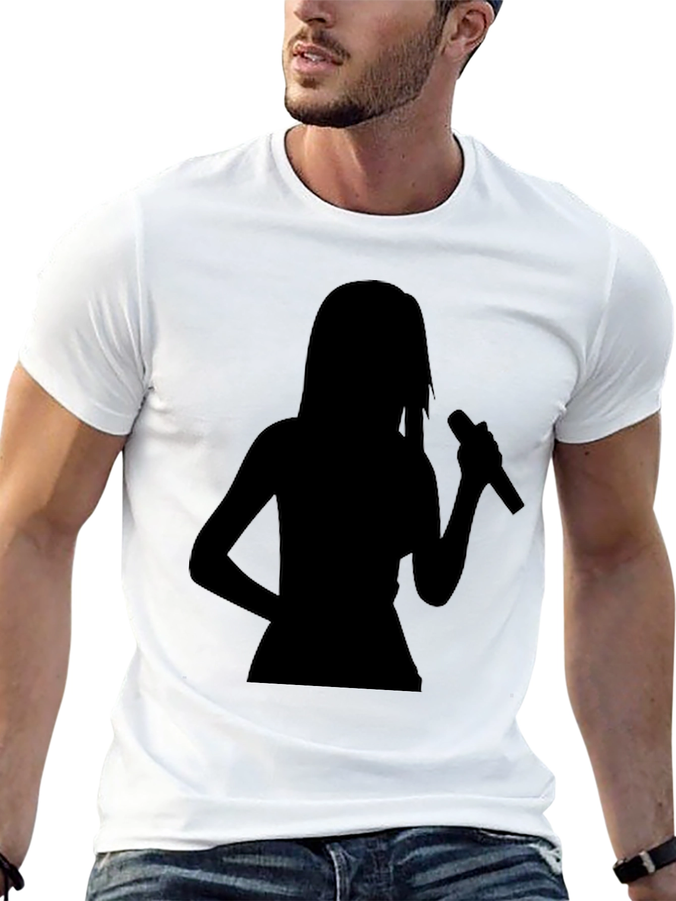 Silhouette Singer Graphic Tee - Black Cotton T-Shirt