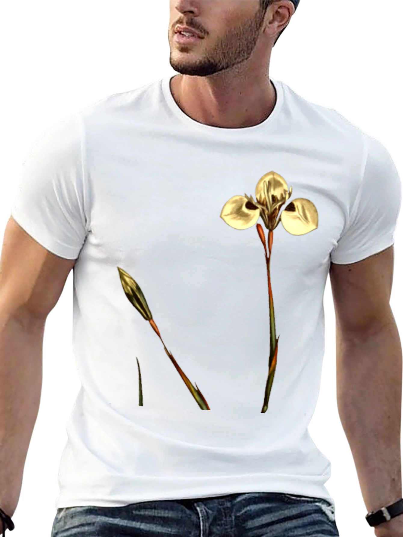 Floral Black T-Shirt - Nature Inspired Design
