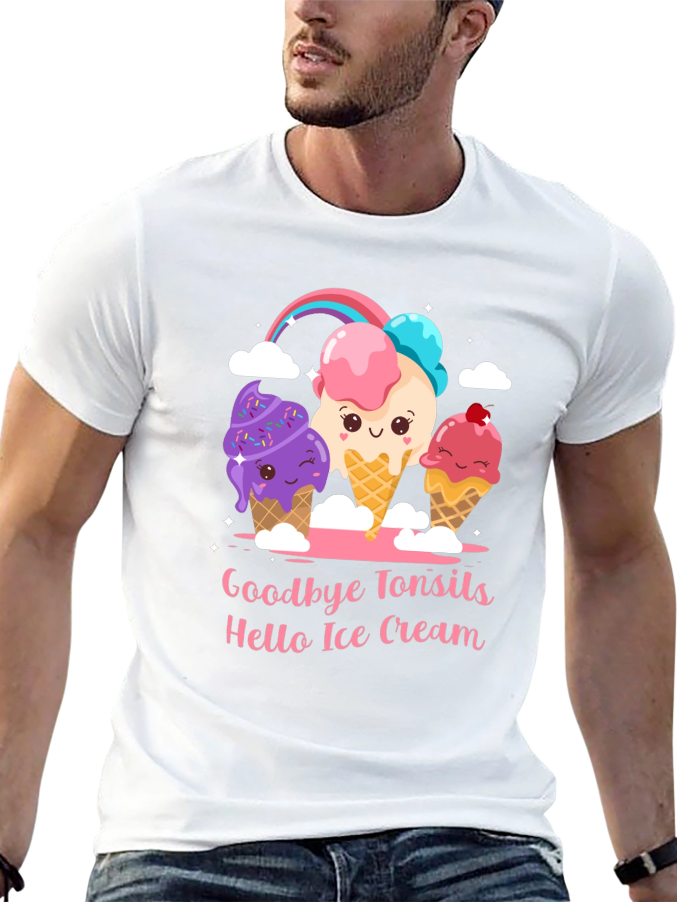Goodbye Tonsils Hello Ice Cream Graphic T-Shirt