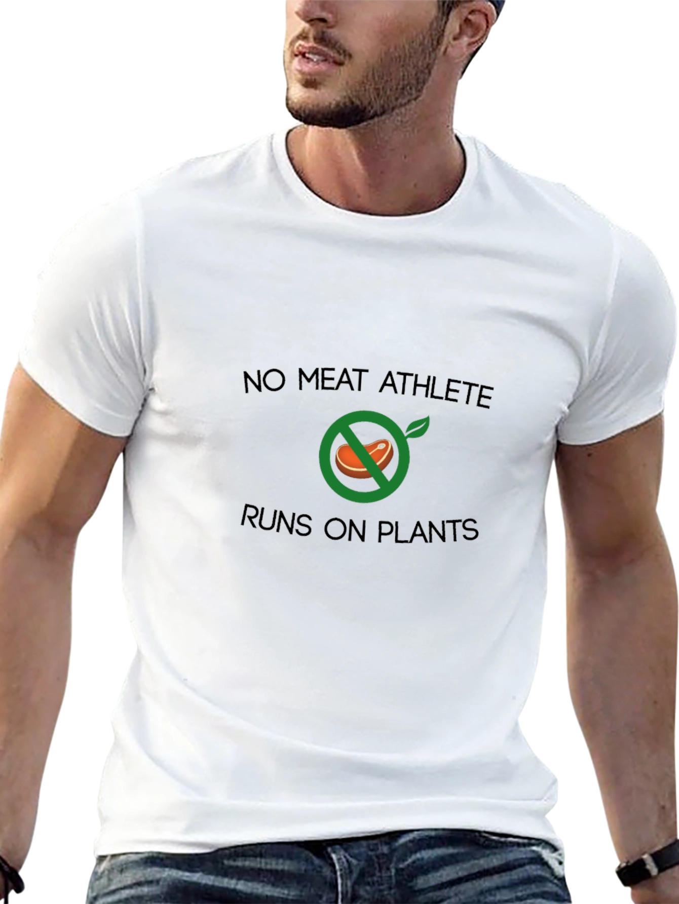 No Meat Athlete Runs On Plants Black Tee