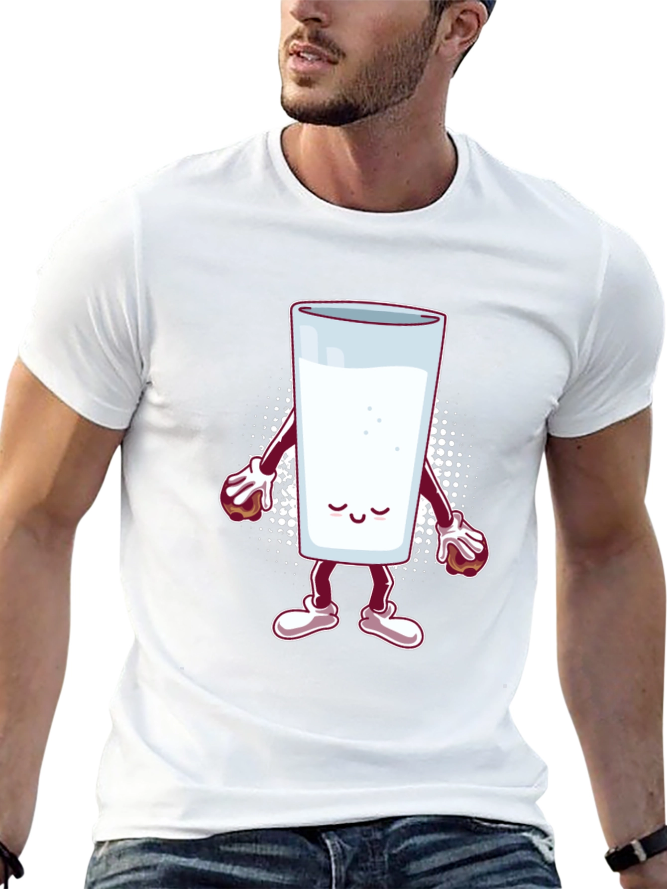 Milk Cartoon Graphic T-Shirt