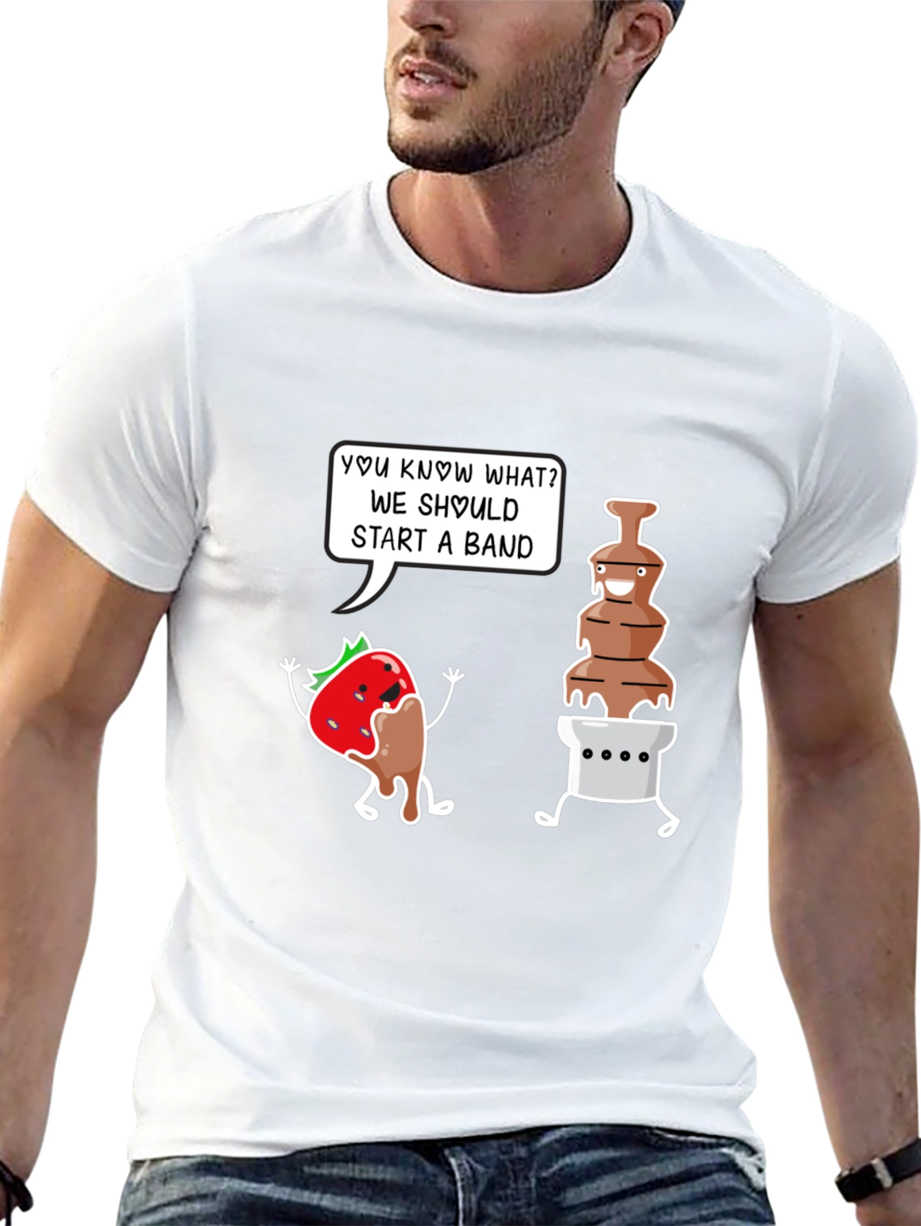 Chocolate Band T-Shirt - Funny Dessert Pun Tee