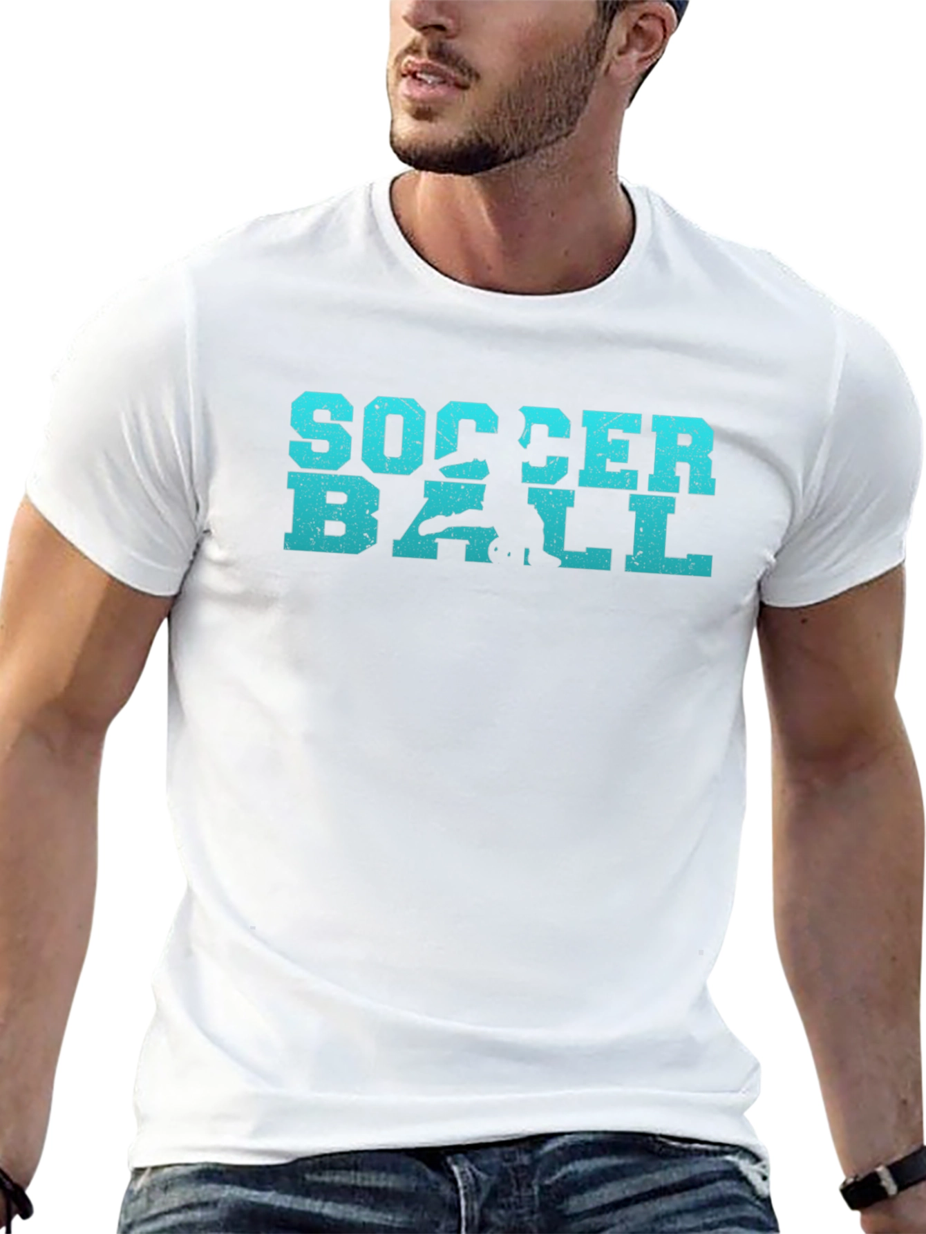 Soccer Ball Graphic T-Shirt - Black
