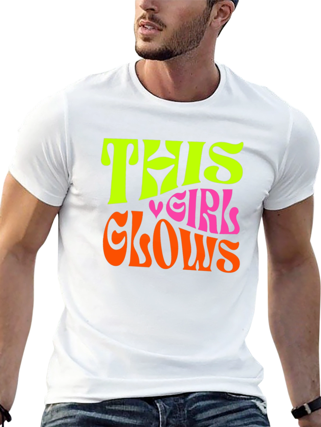 This Girl Glows Graphic Tee - Trendy Fun T-Shirt