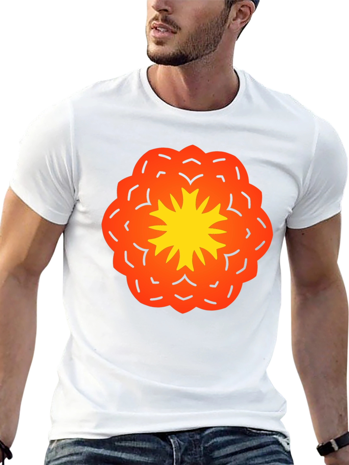 Vibrant Flower Graphic Black T-Shirt