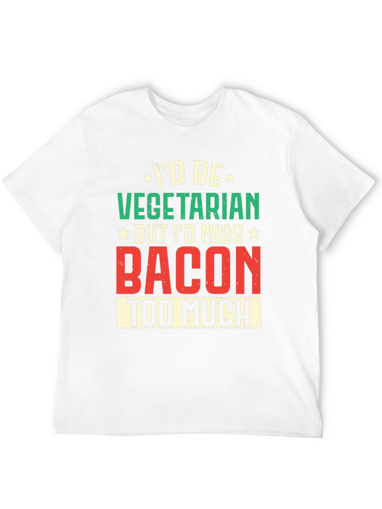 Funny Vegetarian Bacon Graphic T-Shirt