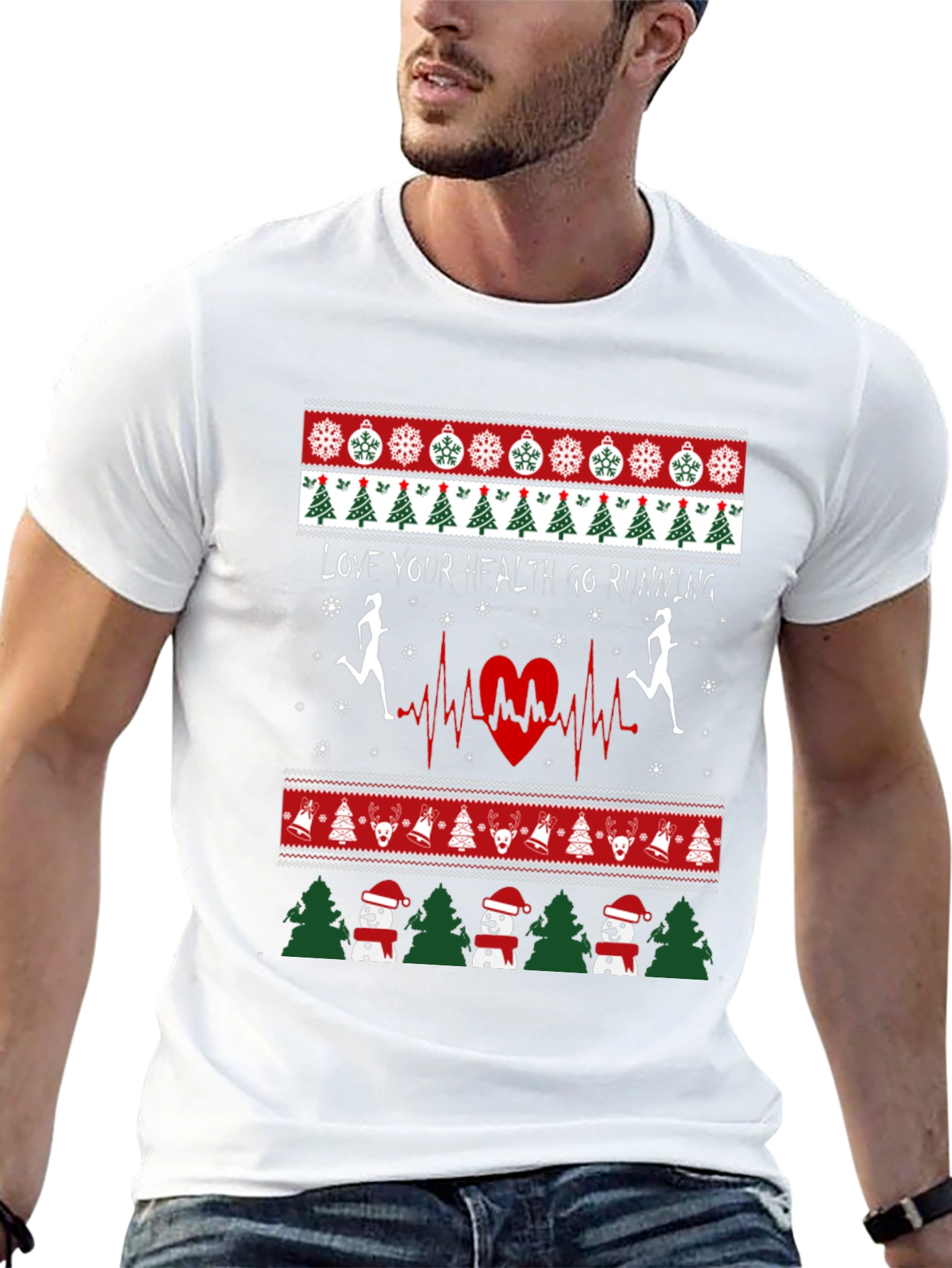 Festive Running Ugly Christmas T-Shirt