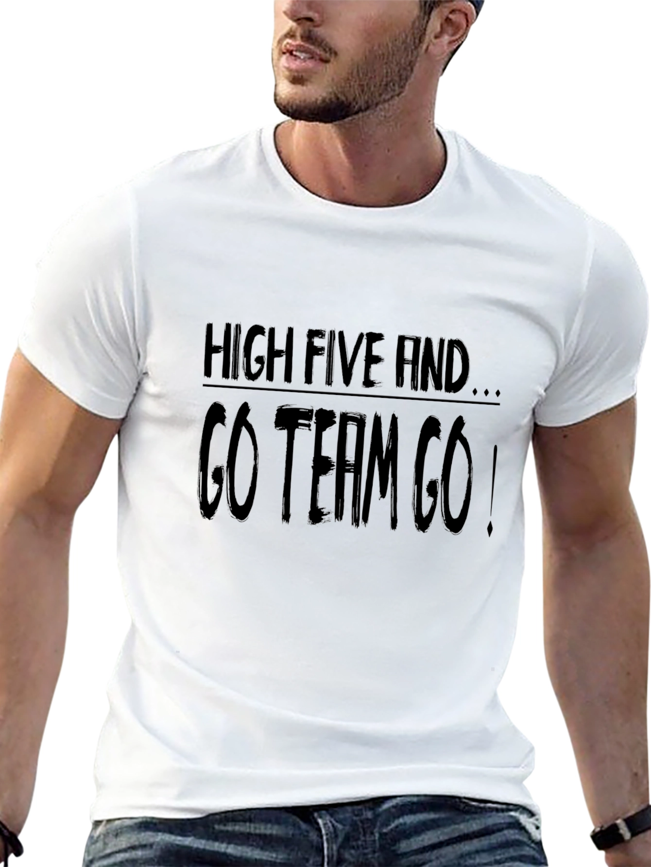 High Five & Go Team Go! Black Graphic Tee