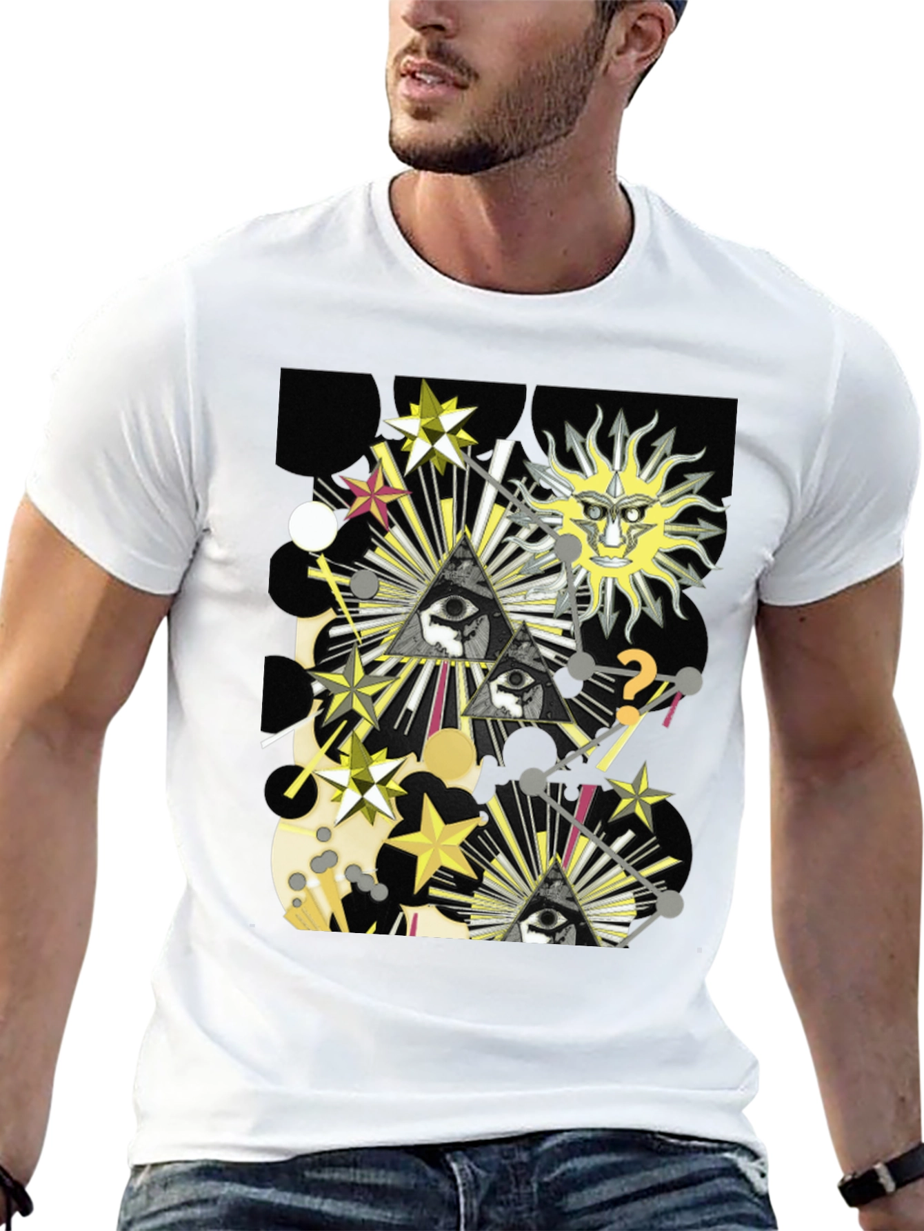Mystic Eye Pyramid Graphic Black T-Shirt