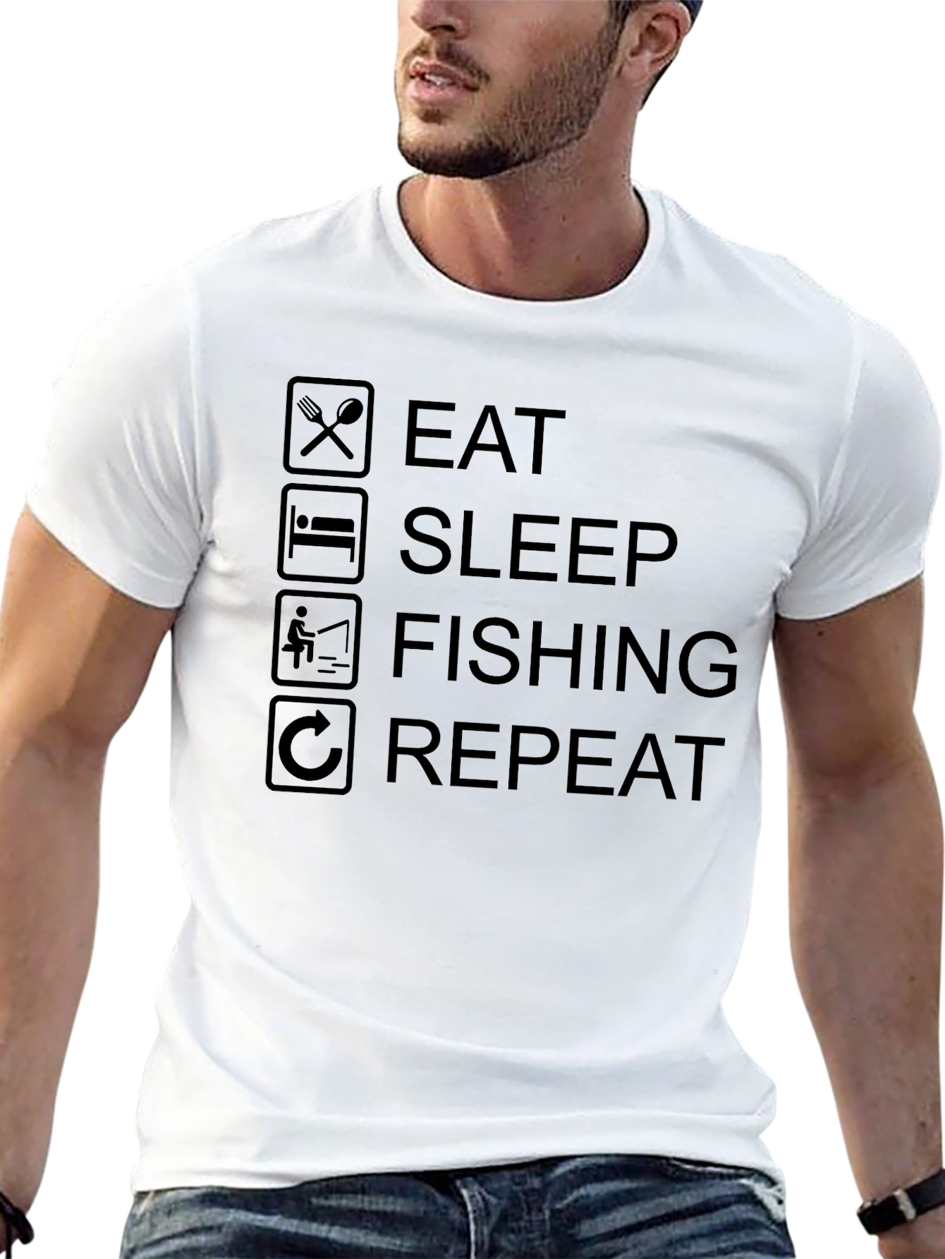 Eat Sleep Fishing Repeat T-Shirt - Fisherman Tee