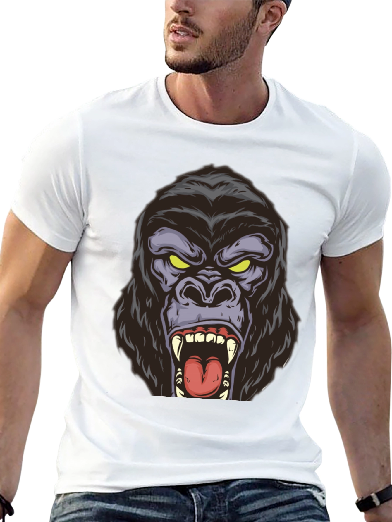 Roaring Gorilla Graphic Tee - Bold Black Shirt