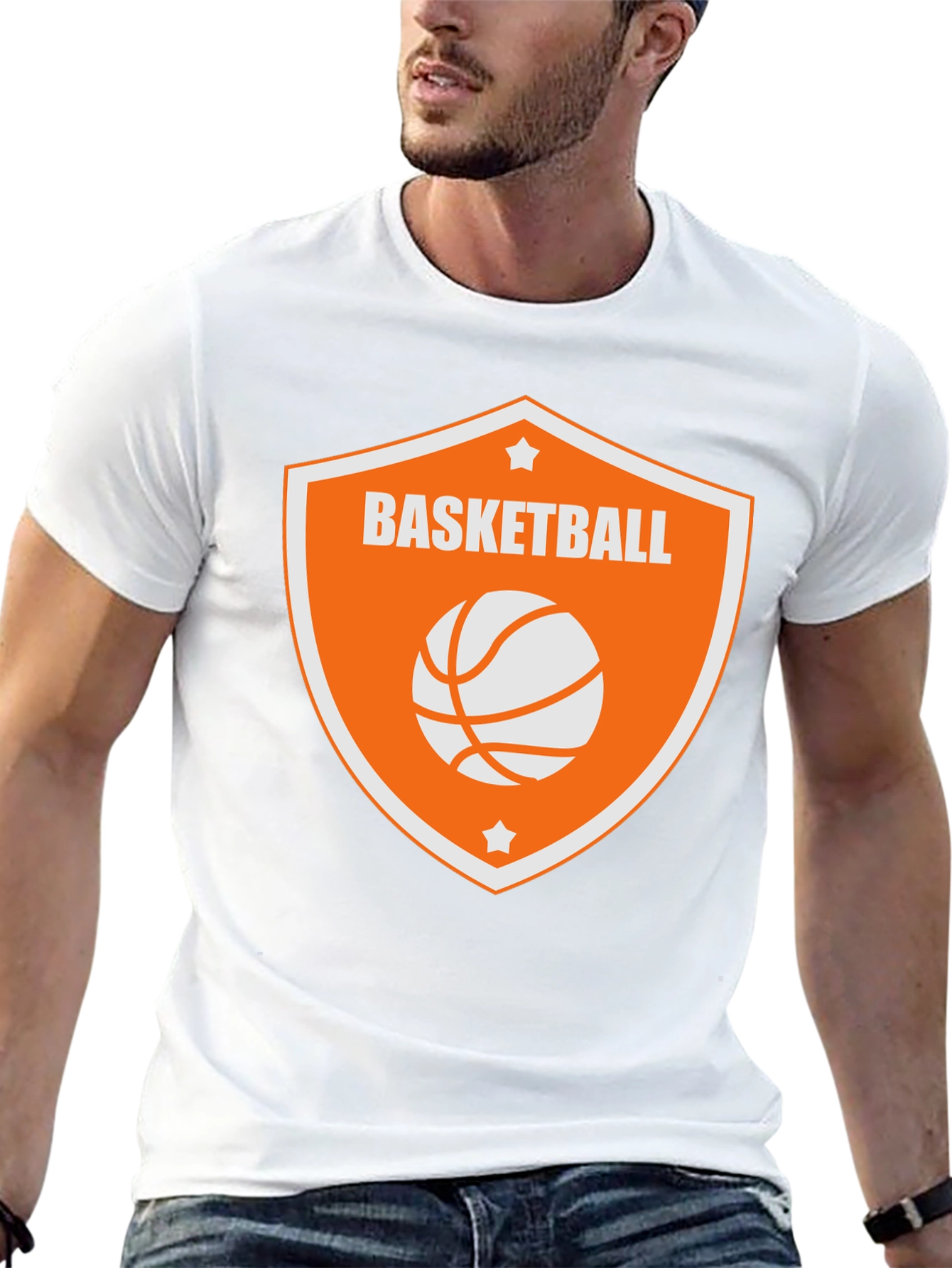 Basketball Graphic Tee - Black Cotton Shirt