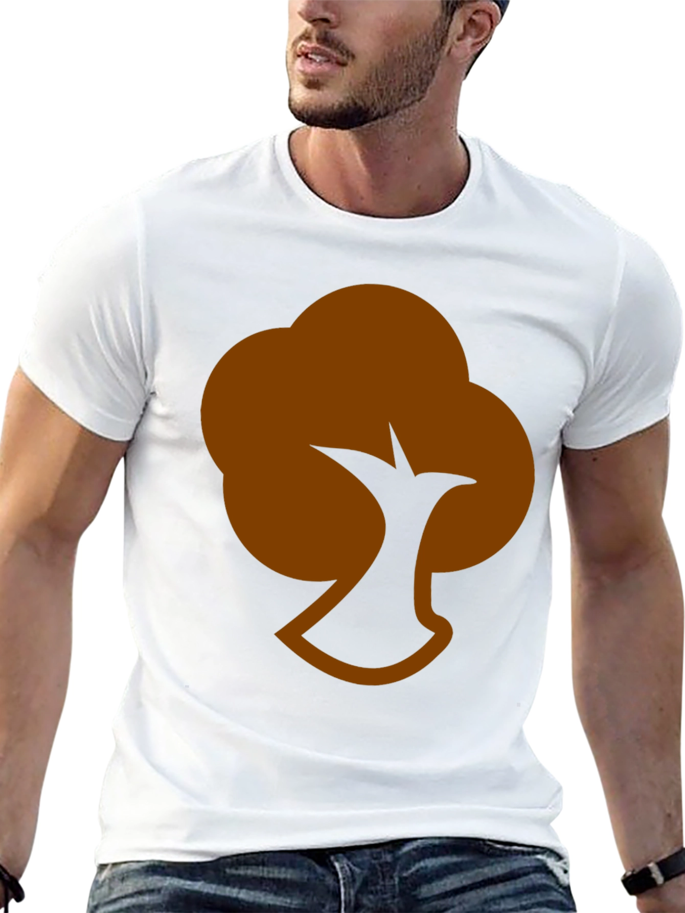 Abstract Tree Graphic Tee - Casual Black T-Shirt