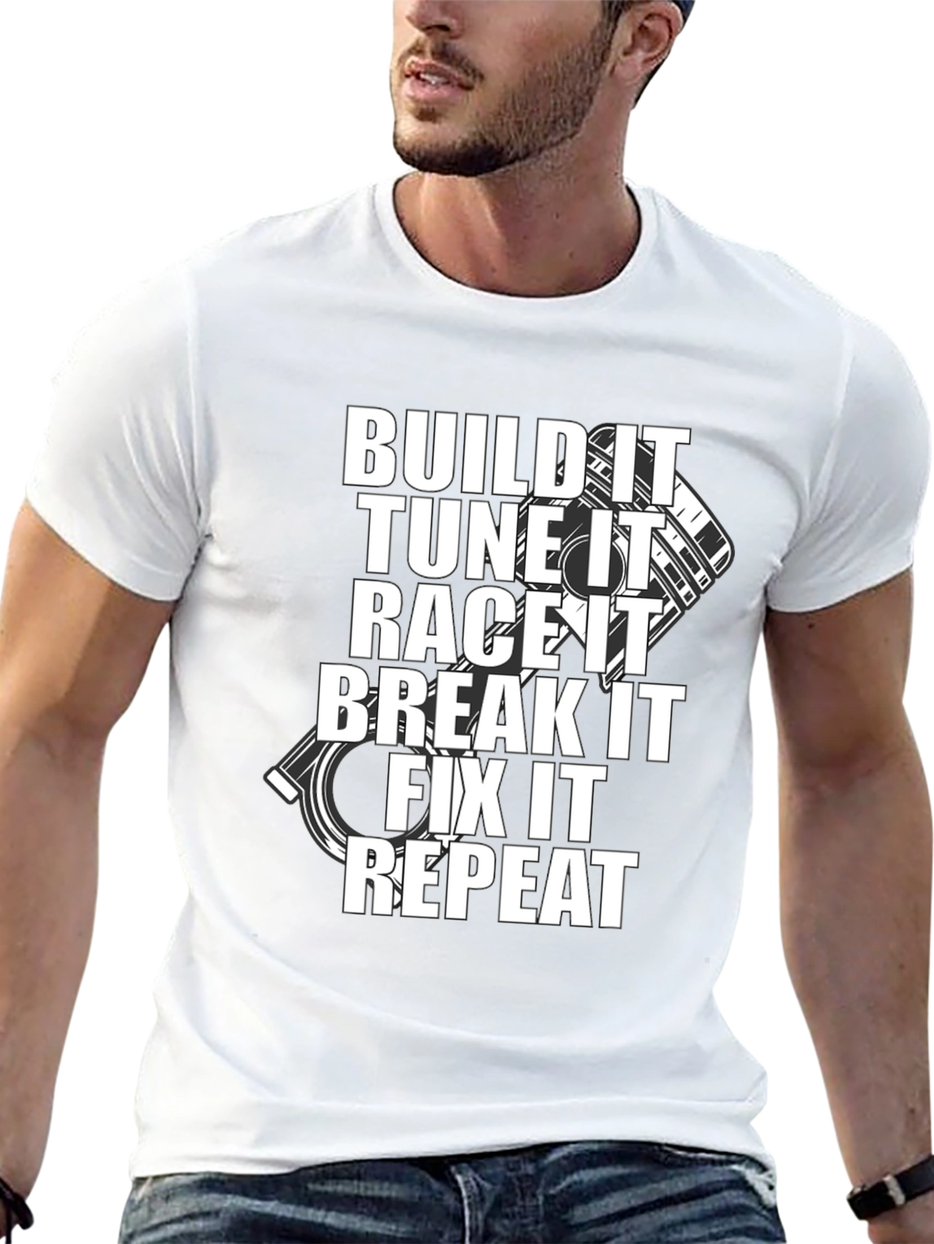 Build It Tune It Race It Repeat Black T-Shirt