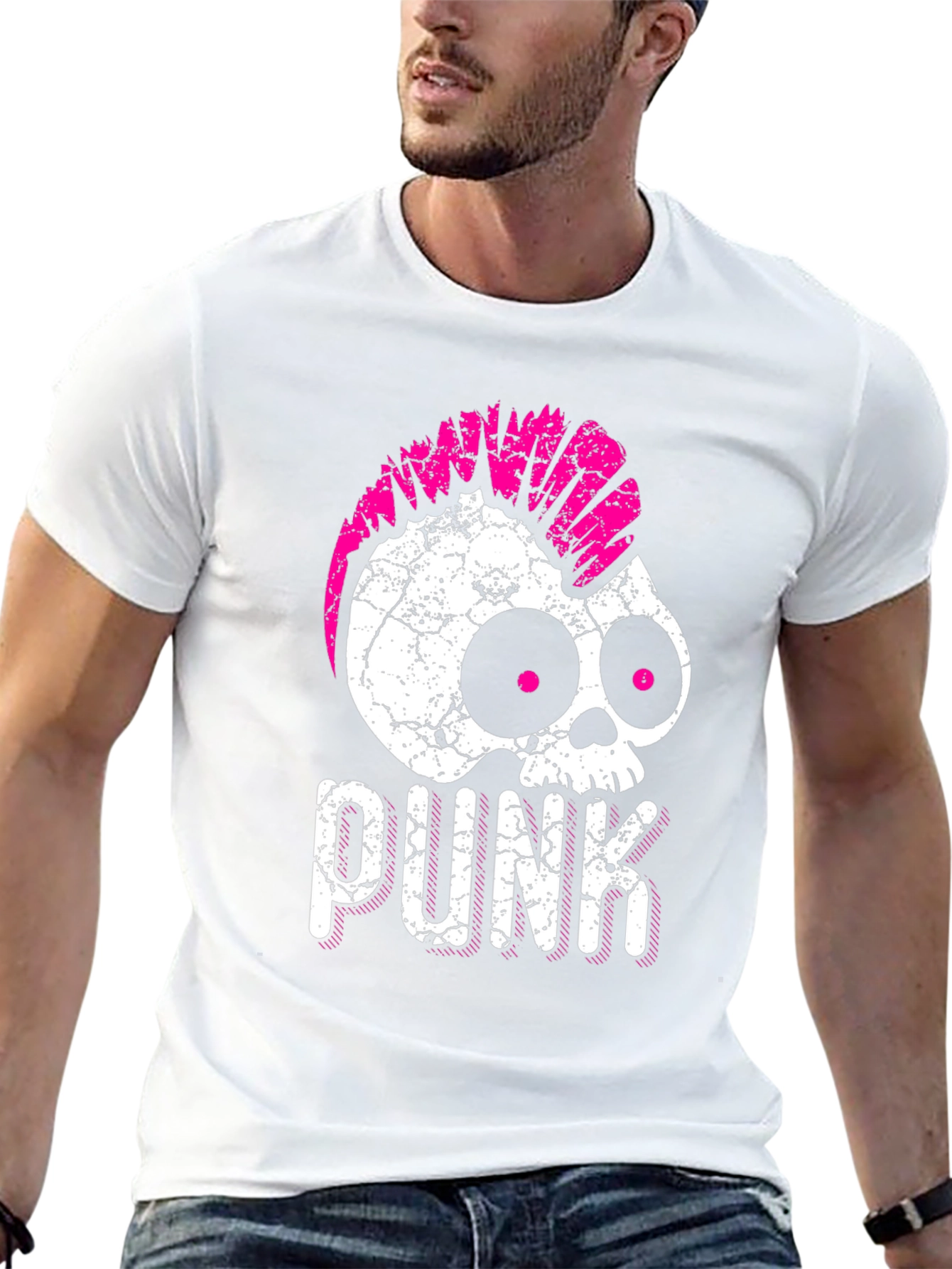 Punk Skull Graphic T-Shirt - Edgy Style