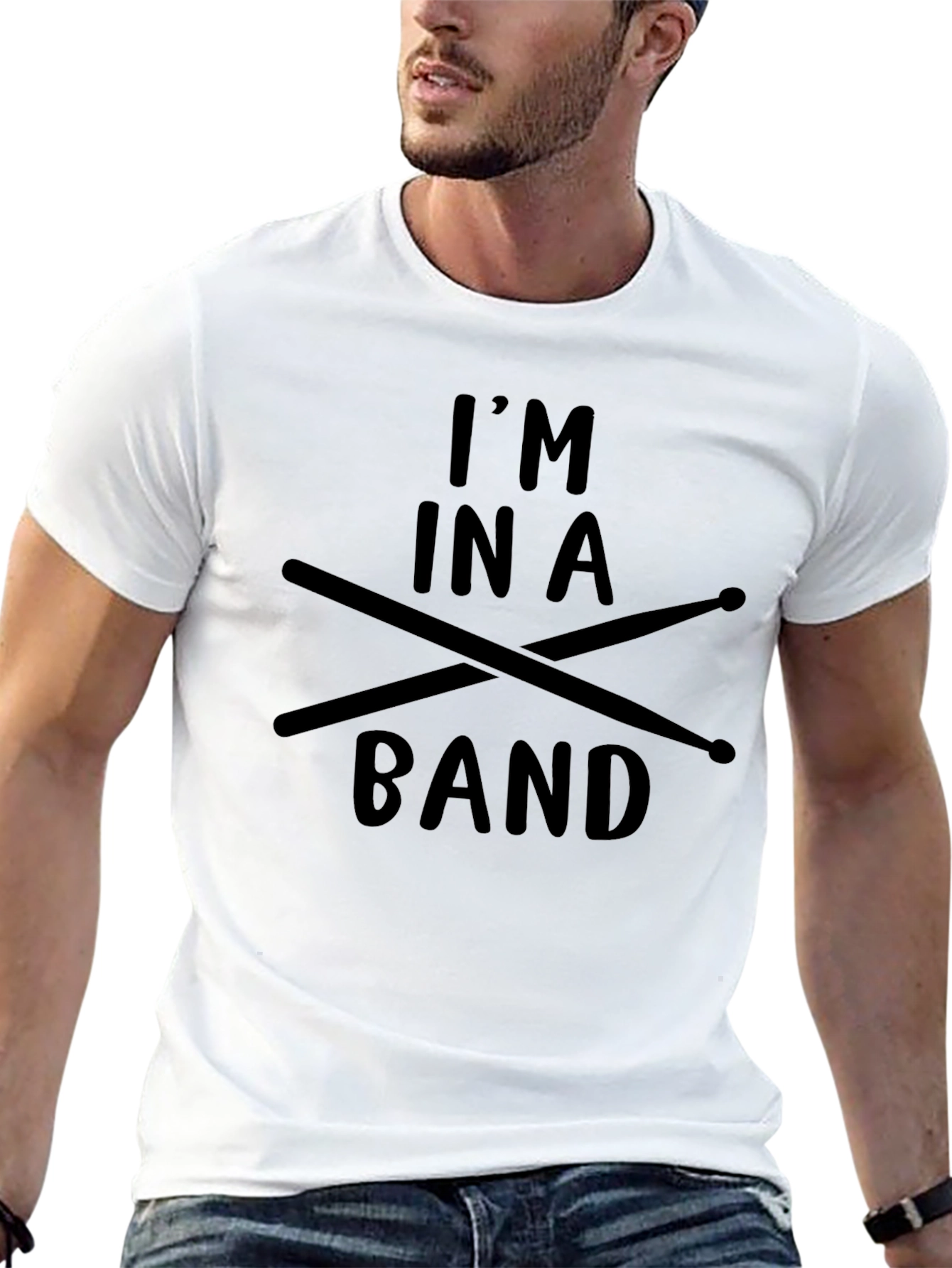 Im in a Band Drum Sticks Black T-Shirt