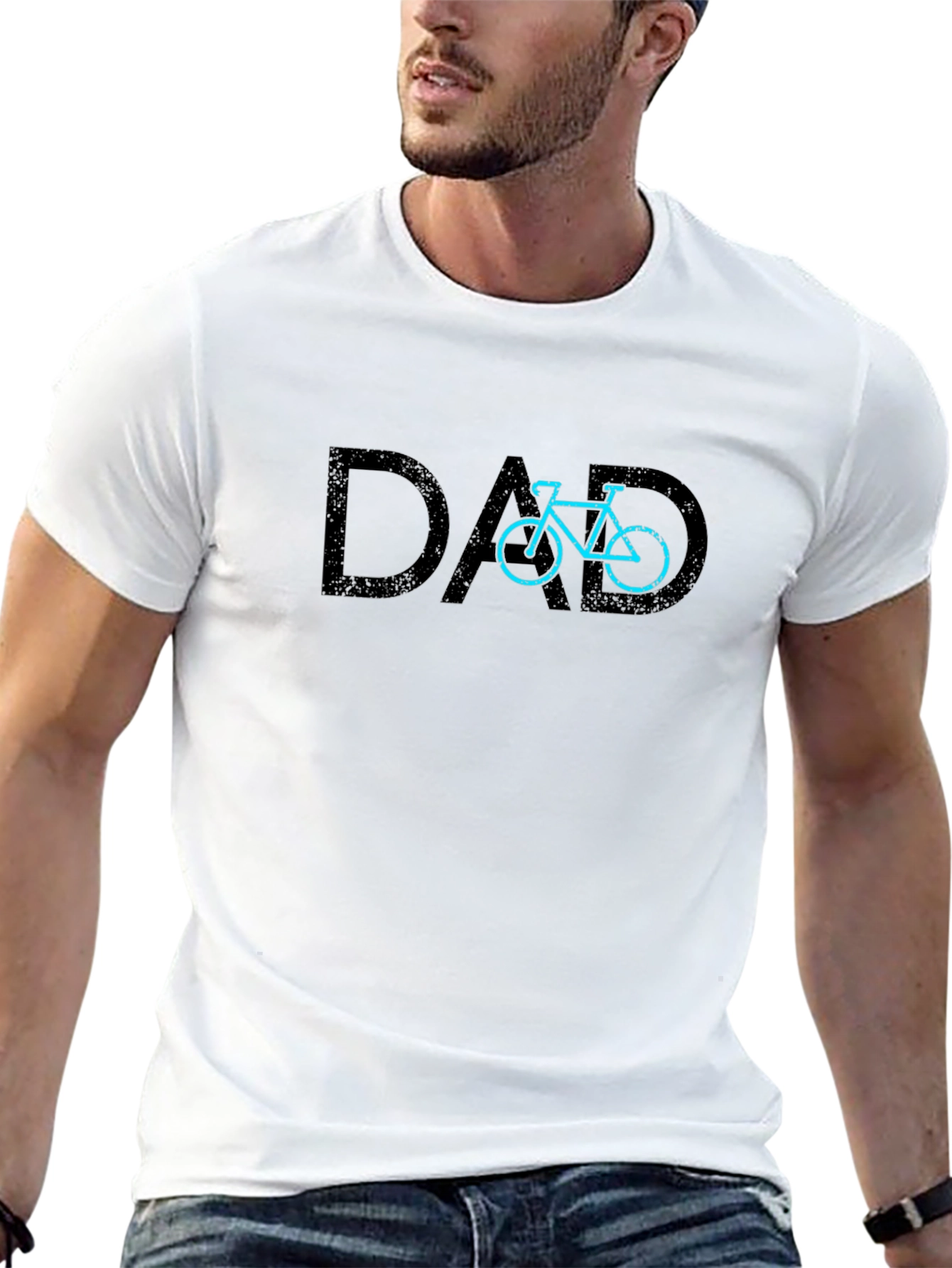 Dad Bicycle Graphic T-Shirt - Black Cotton Tee