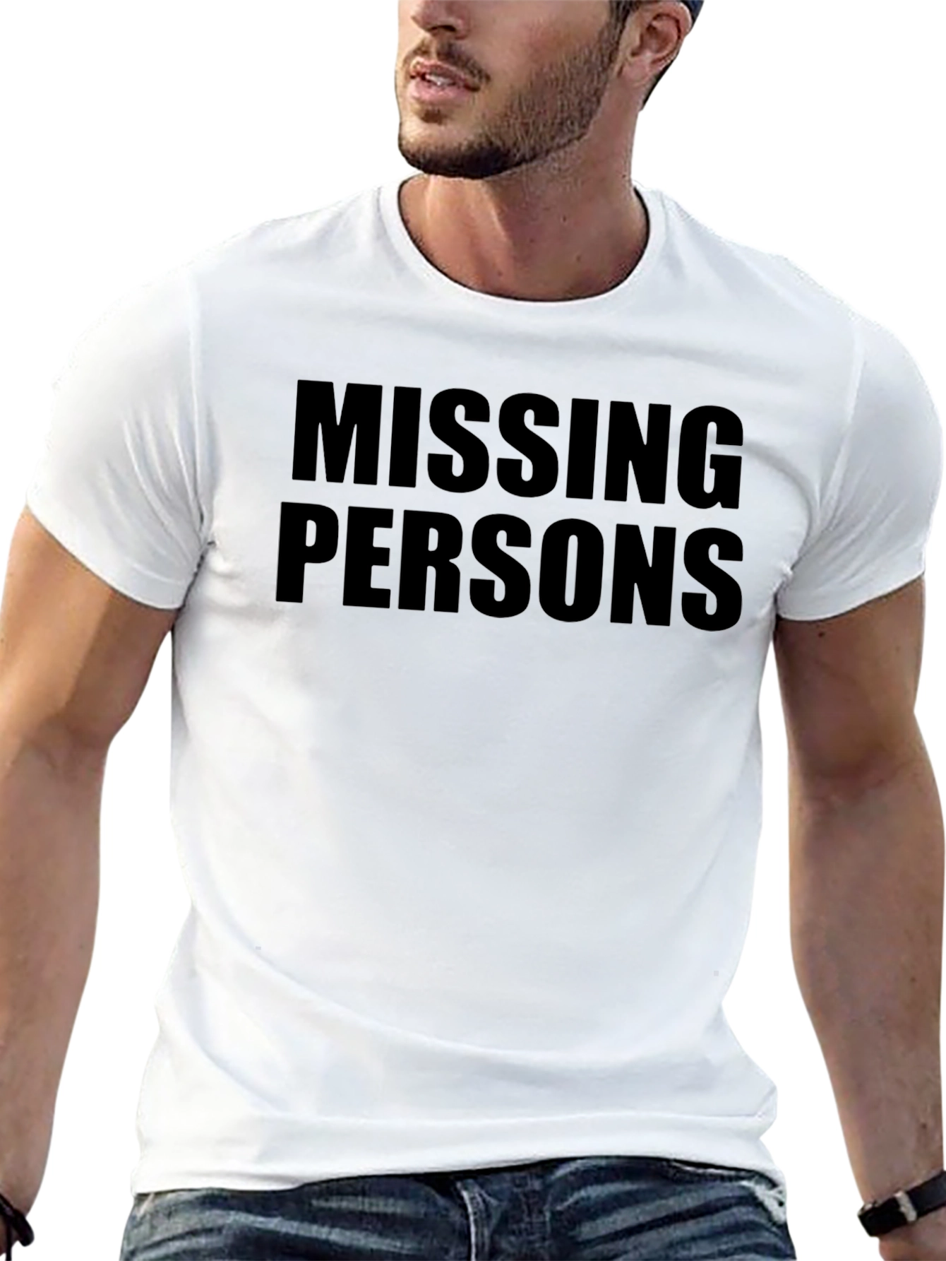 Missing Persons Graphic Tee - Classic Black Cotton T-Shirt