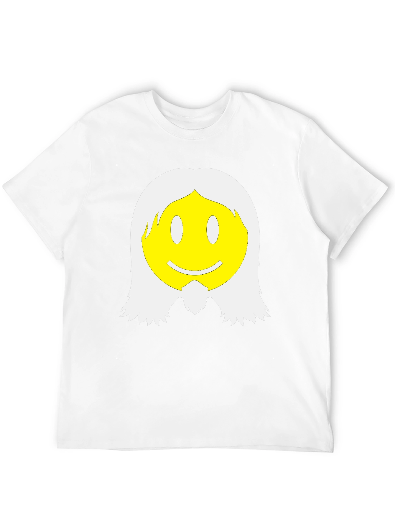 Smiley Face with Hair Graphic T-Shirt