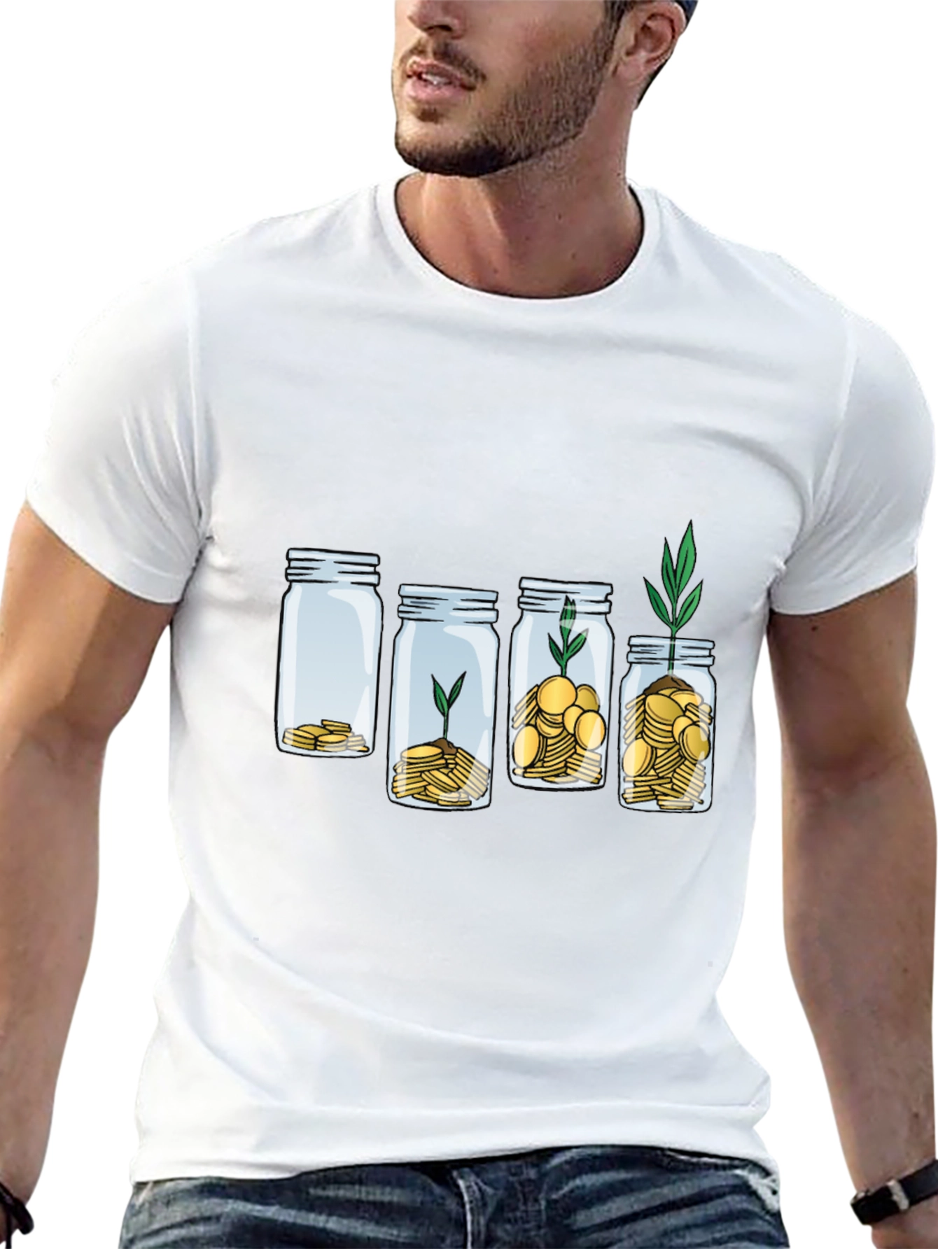 Growth Investment T-Shirt: Money Jar Plant Tee