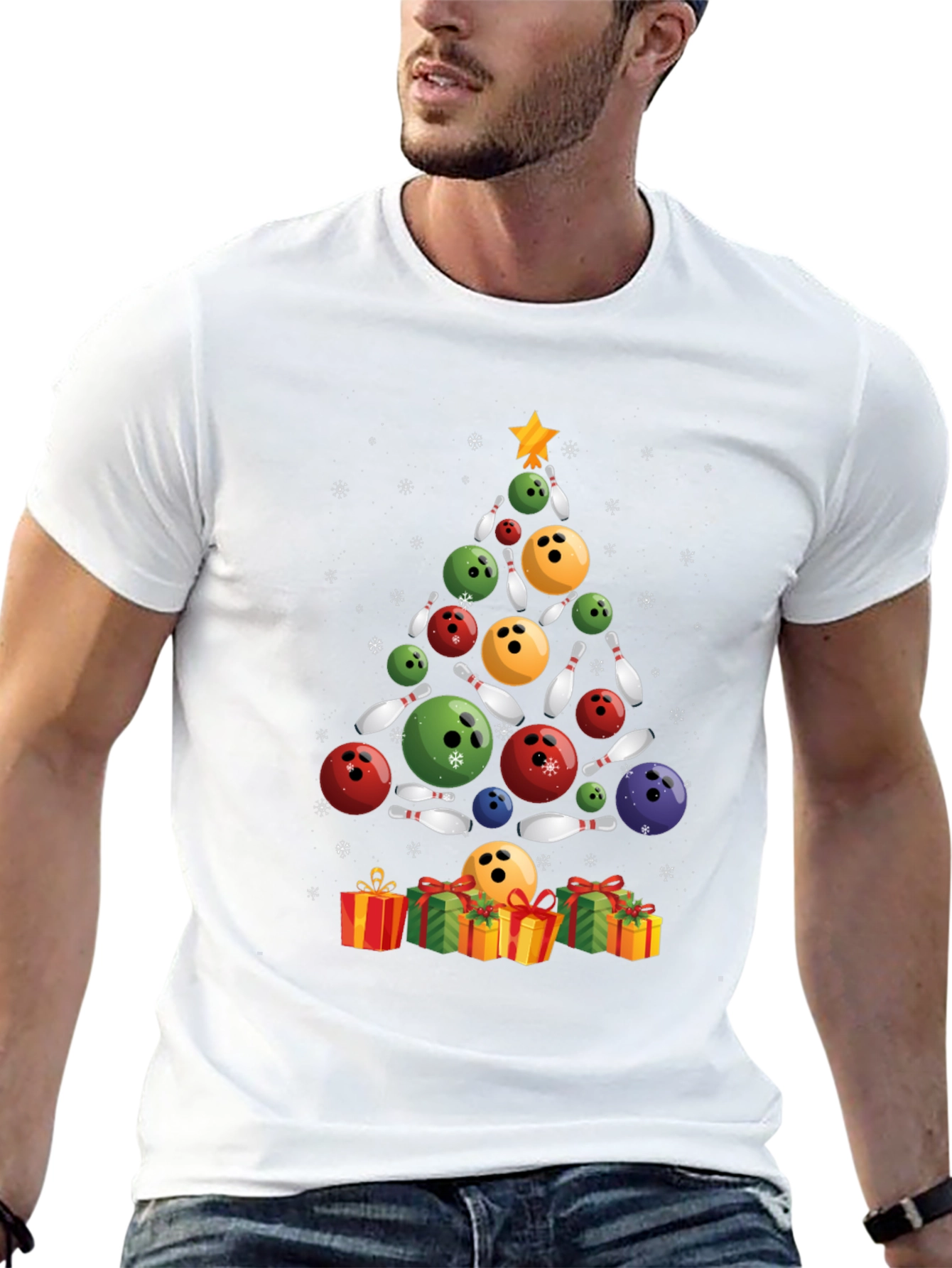 Bowling Christmas Tree T-Shirt