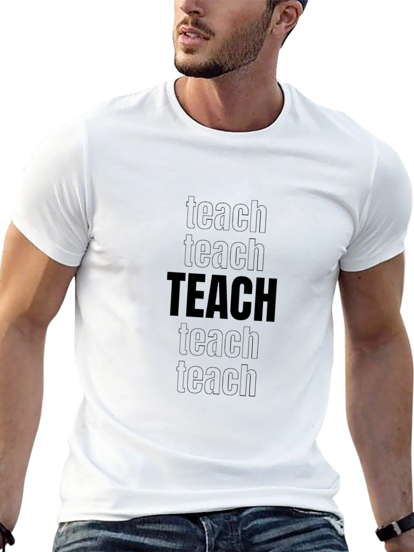 Teach Graphic Print Black T-Shirt