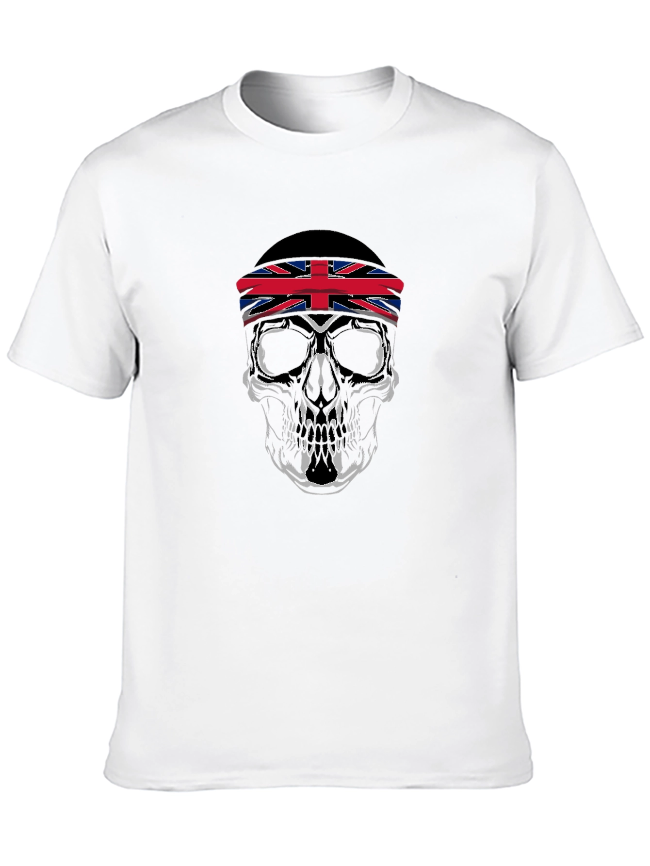 Skull with Union Jack Headband Graphic T-Shirt