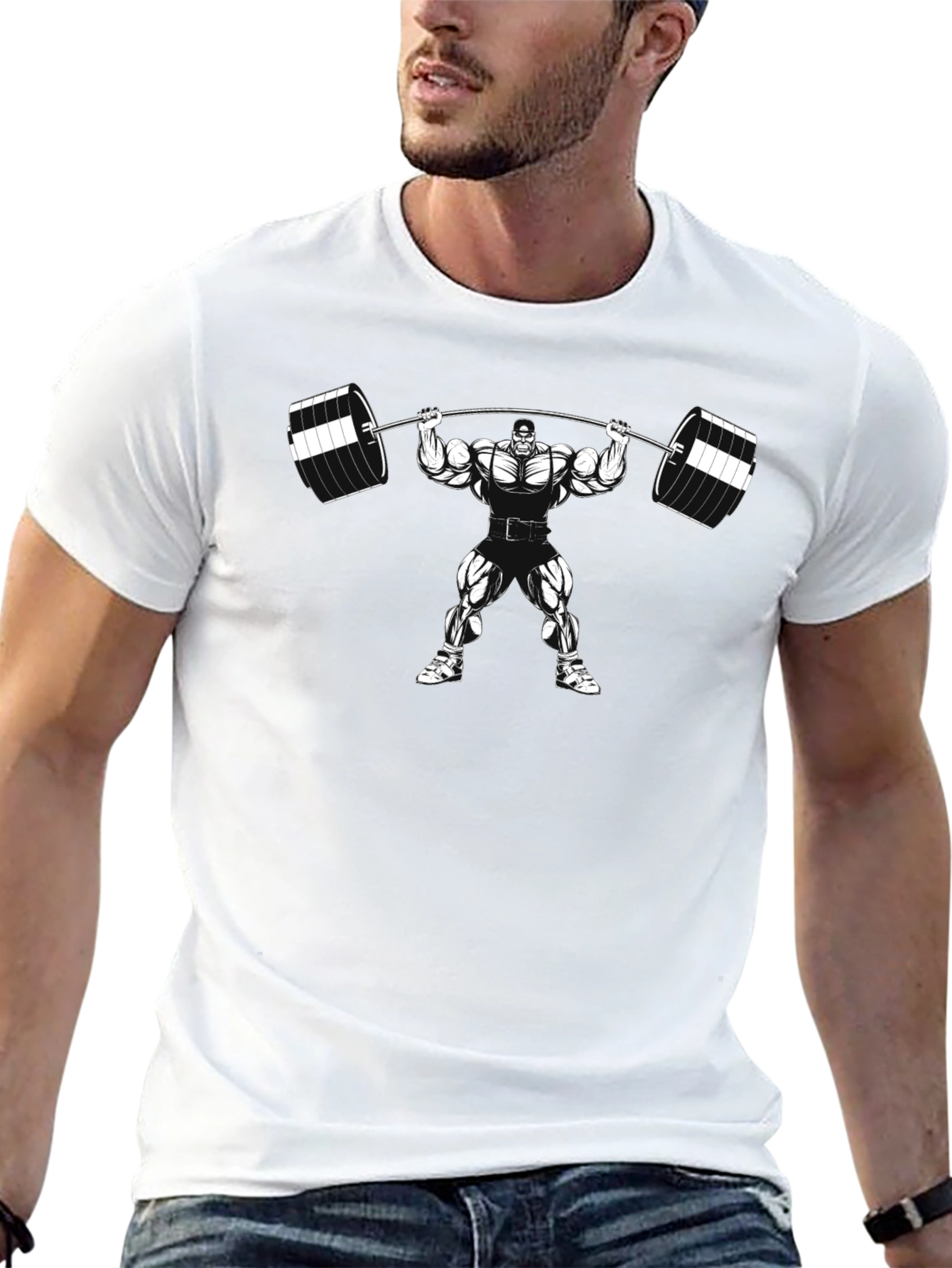 Bodybuilder Black T-Shirt - Weight Lifting Gym Design