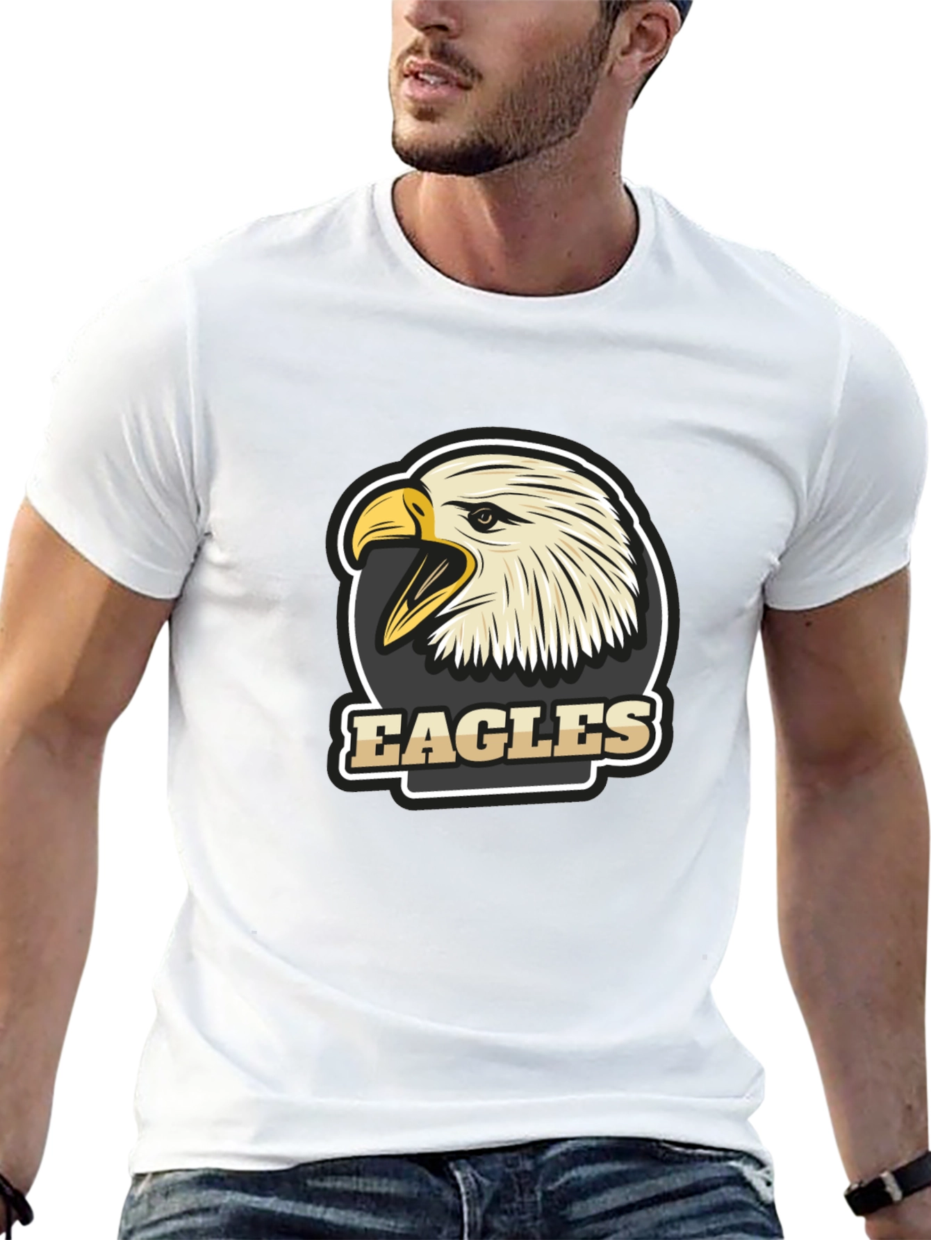 Mens Black Eagles Graphic T-Shirt