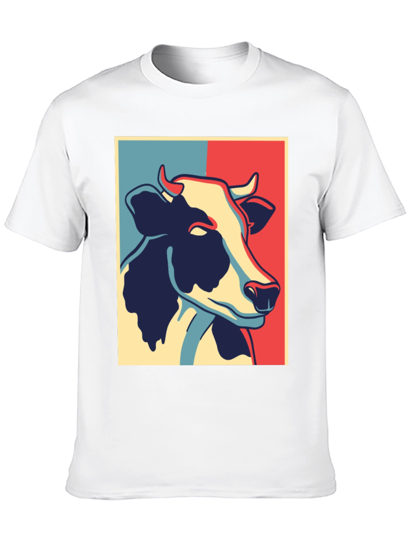 Cow Graphic Tee - Retro Style Black T-Shirt