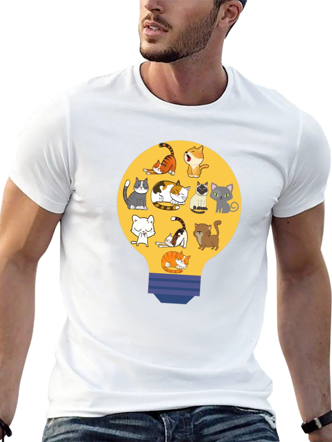 Cats in Light Bulb T-Shirt
