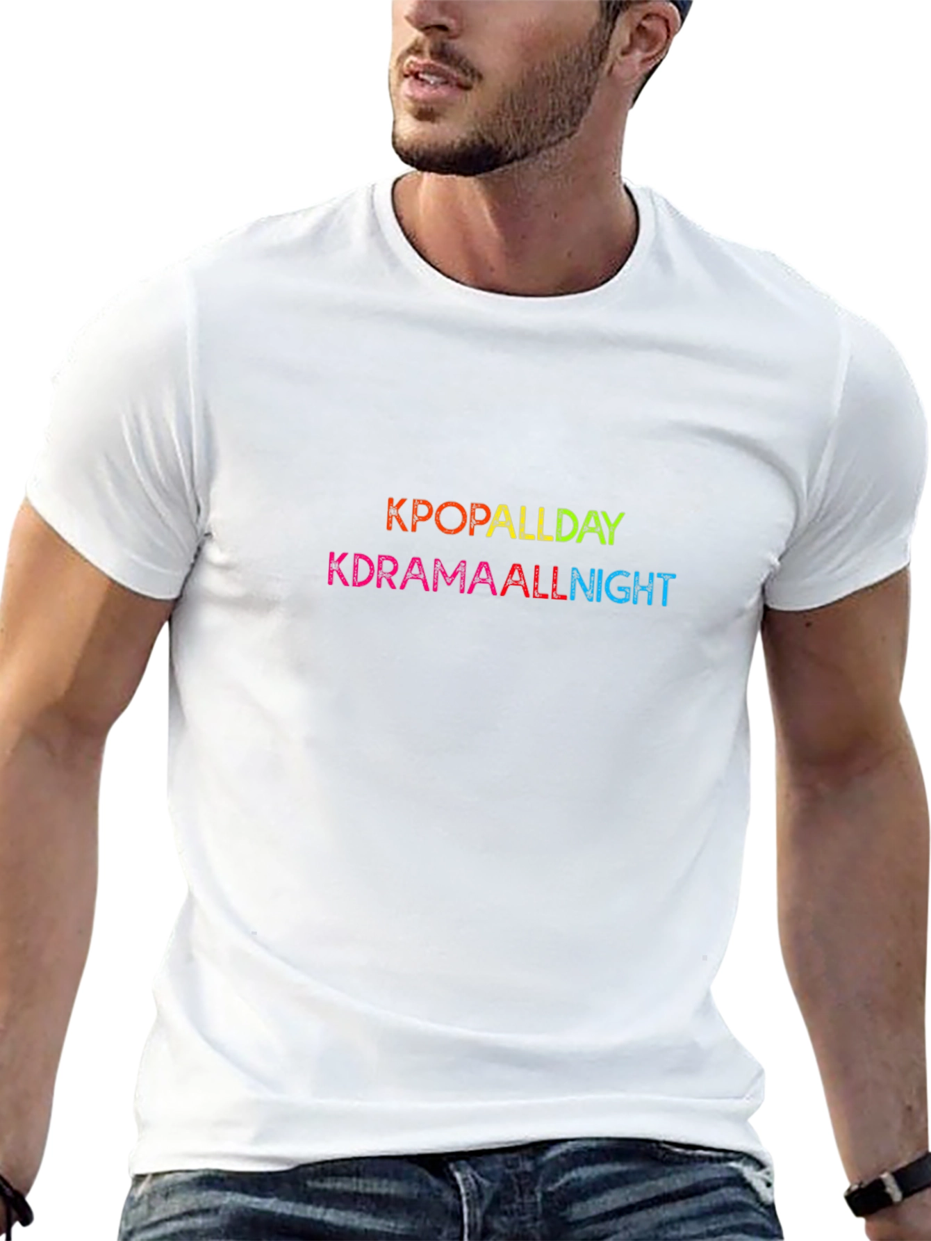 Kpop Allday Kdrama Allnight Black T-Shirt