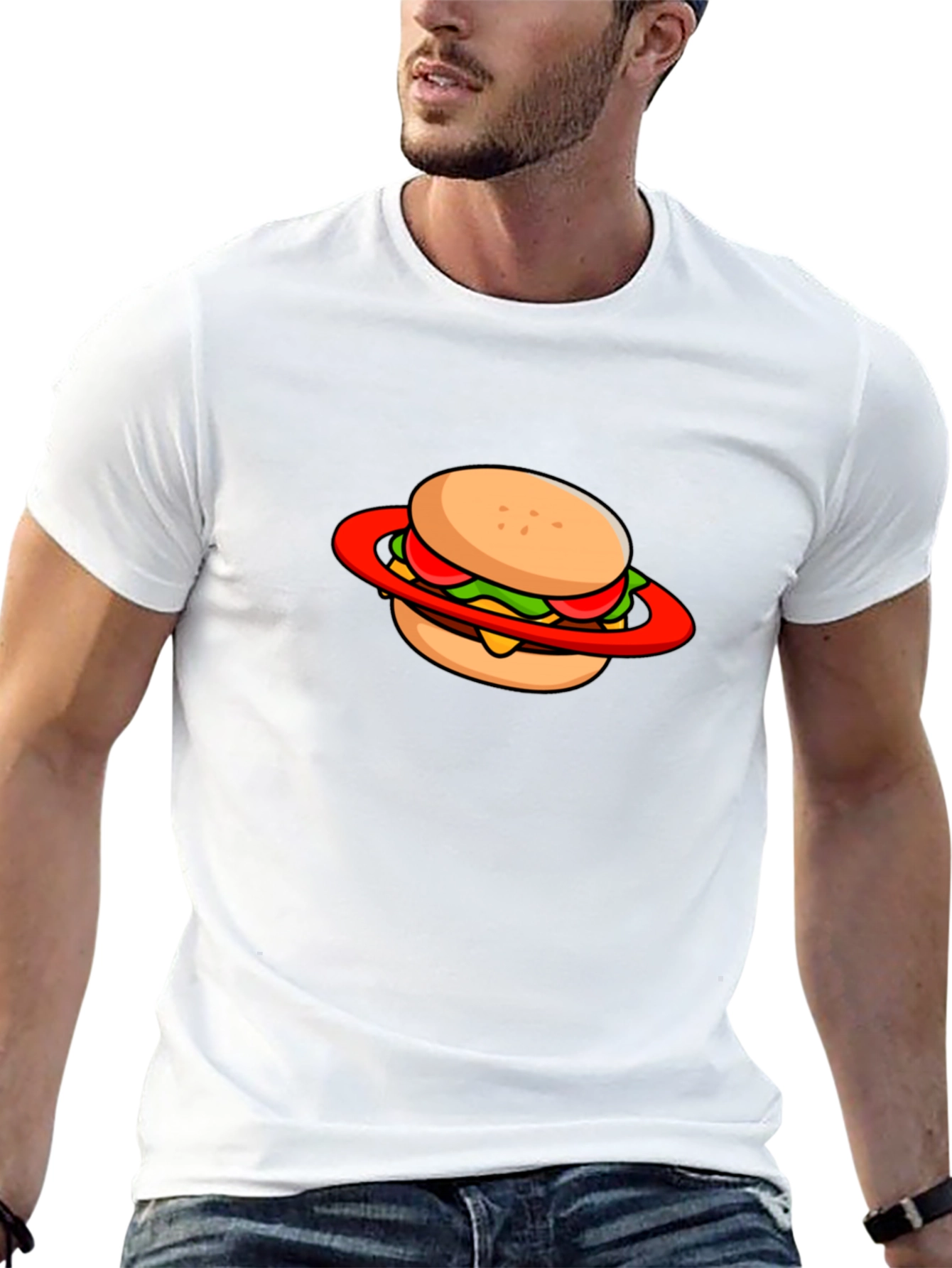 Burger Planet Graphic Tee - Black Cotton Blend