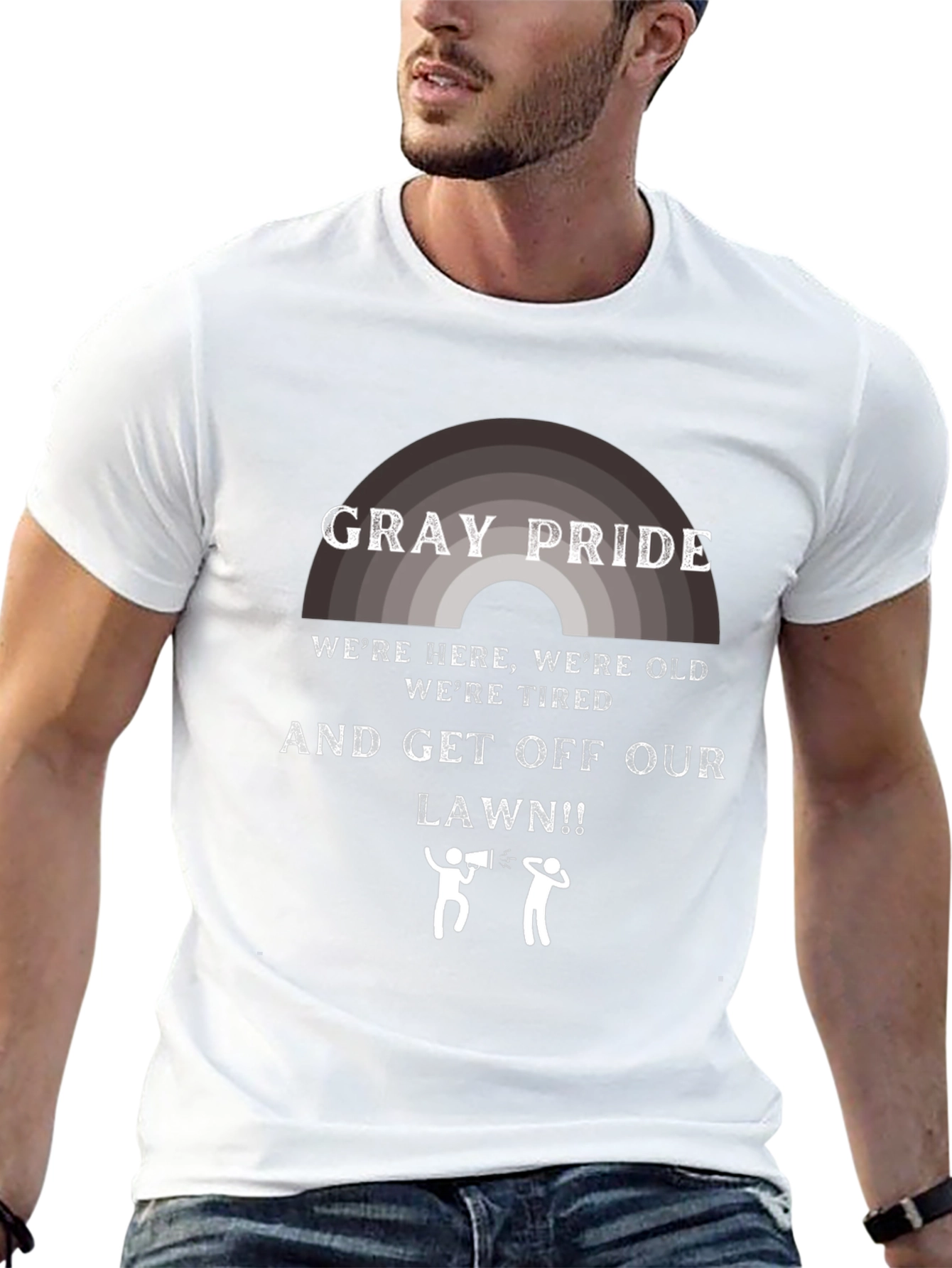 Gray Pride T-Shirt: Get Off My Lawn!
